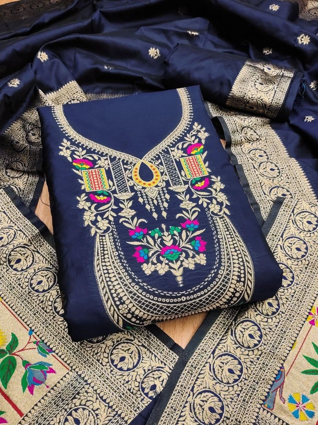 Dhaaga Ghar Pure Silk Unstitched Dress Material - view 1