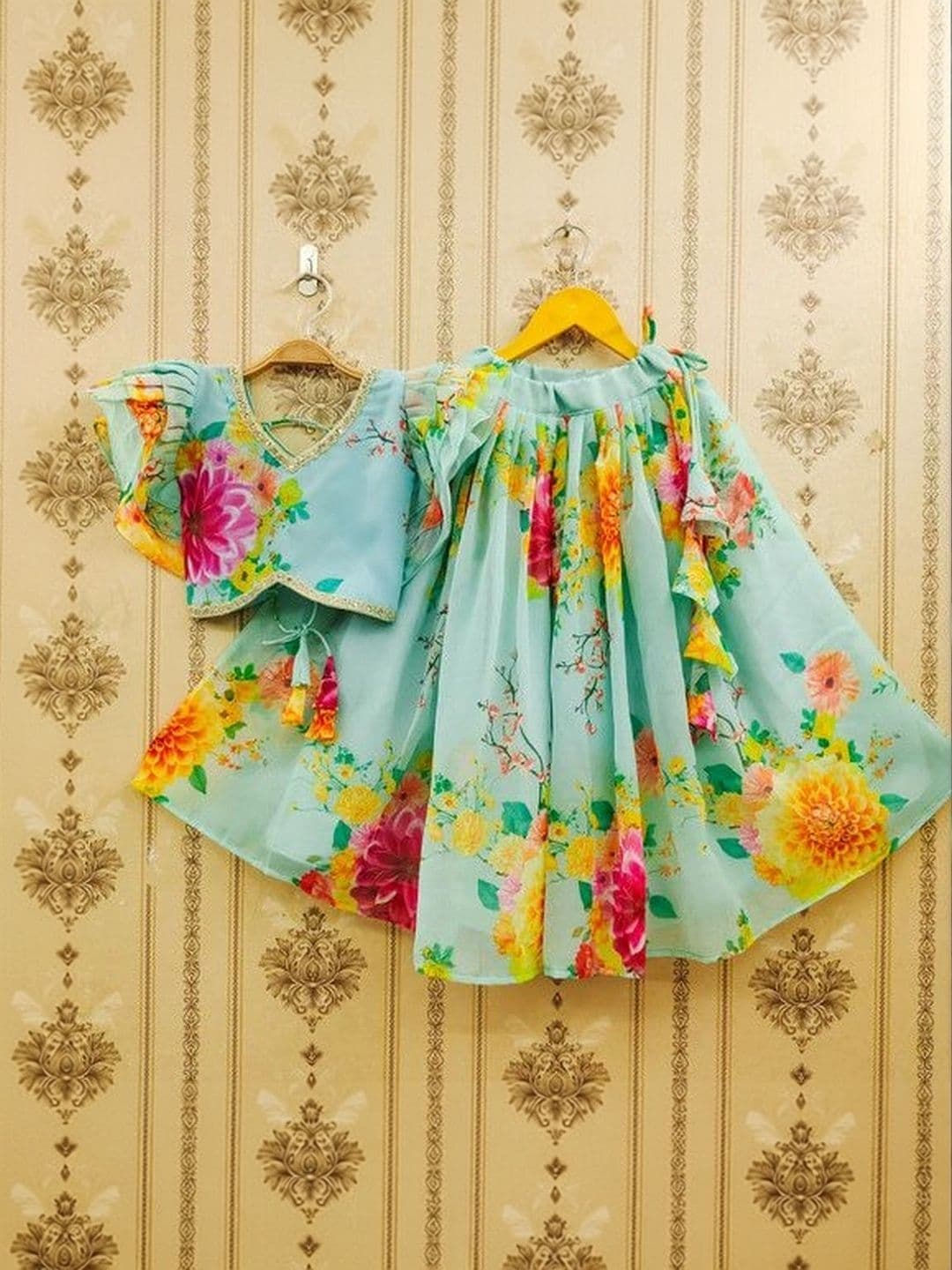 KALINI Girls Printed Ready to Wear Lehenga & thumbnail 2