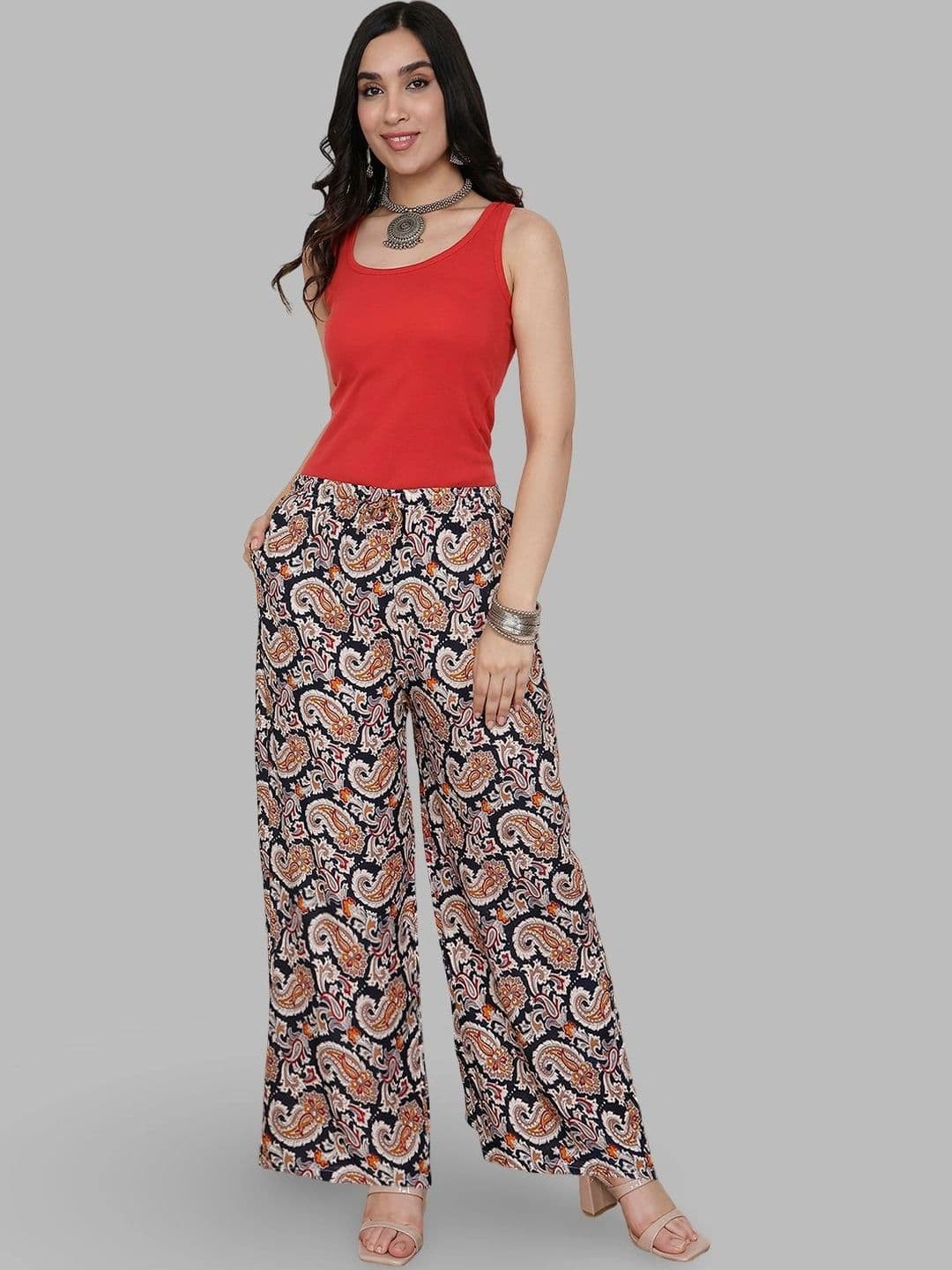 Moda Rapido X Gracit Women Paisley Printed Ethnic Palazzos thumbnail 3