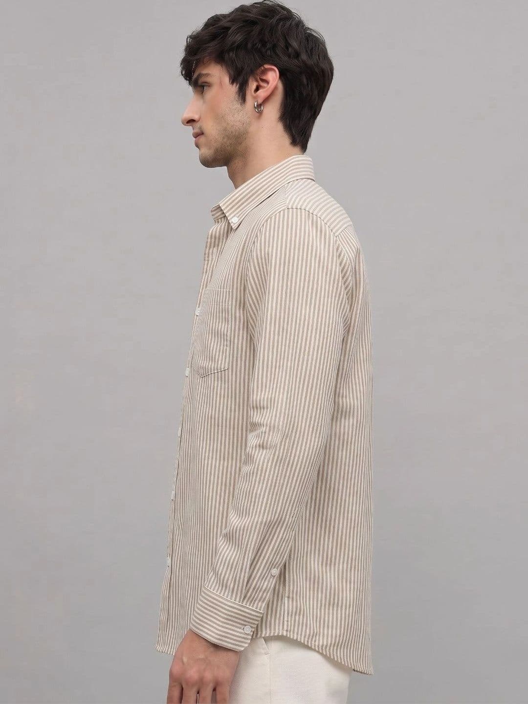 HENSHIKA Men Standard Striped Casual Shirt thumbnail 4