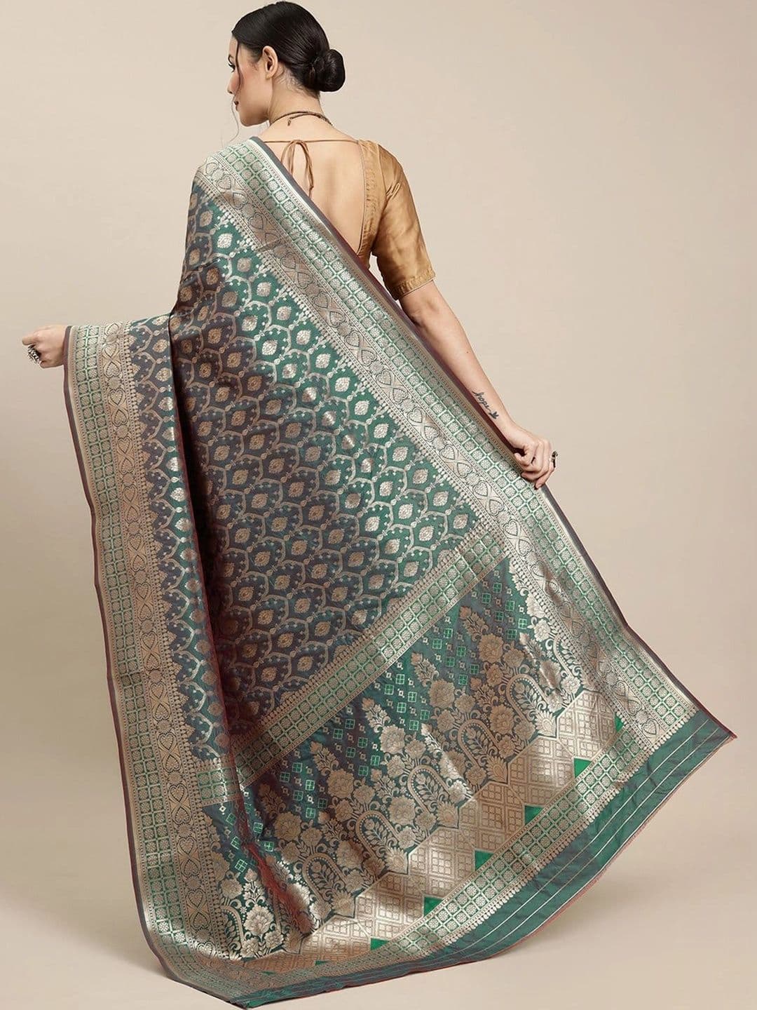 KALINI Woven Design Zari Art Silk Banarasi Saree thumbnail 2