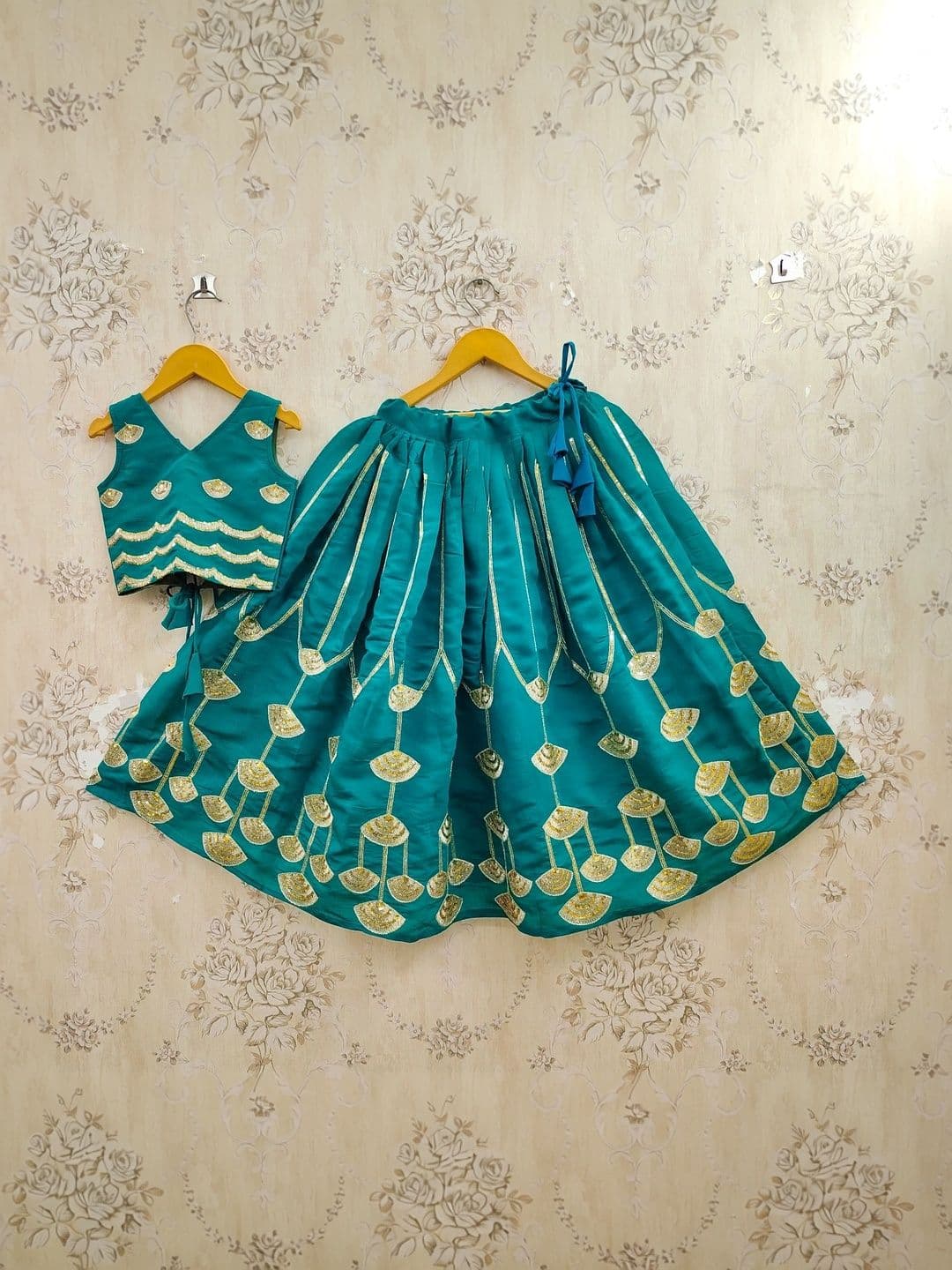 KALINI Girls Embellished Ready to Wear Lehenga & thumbnail 5