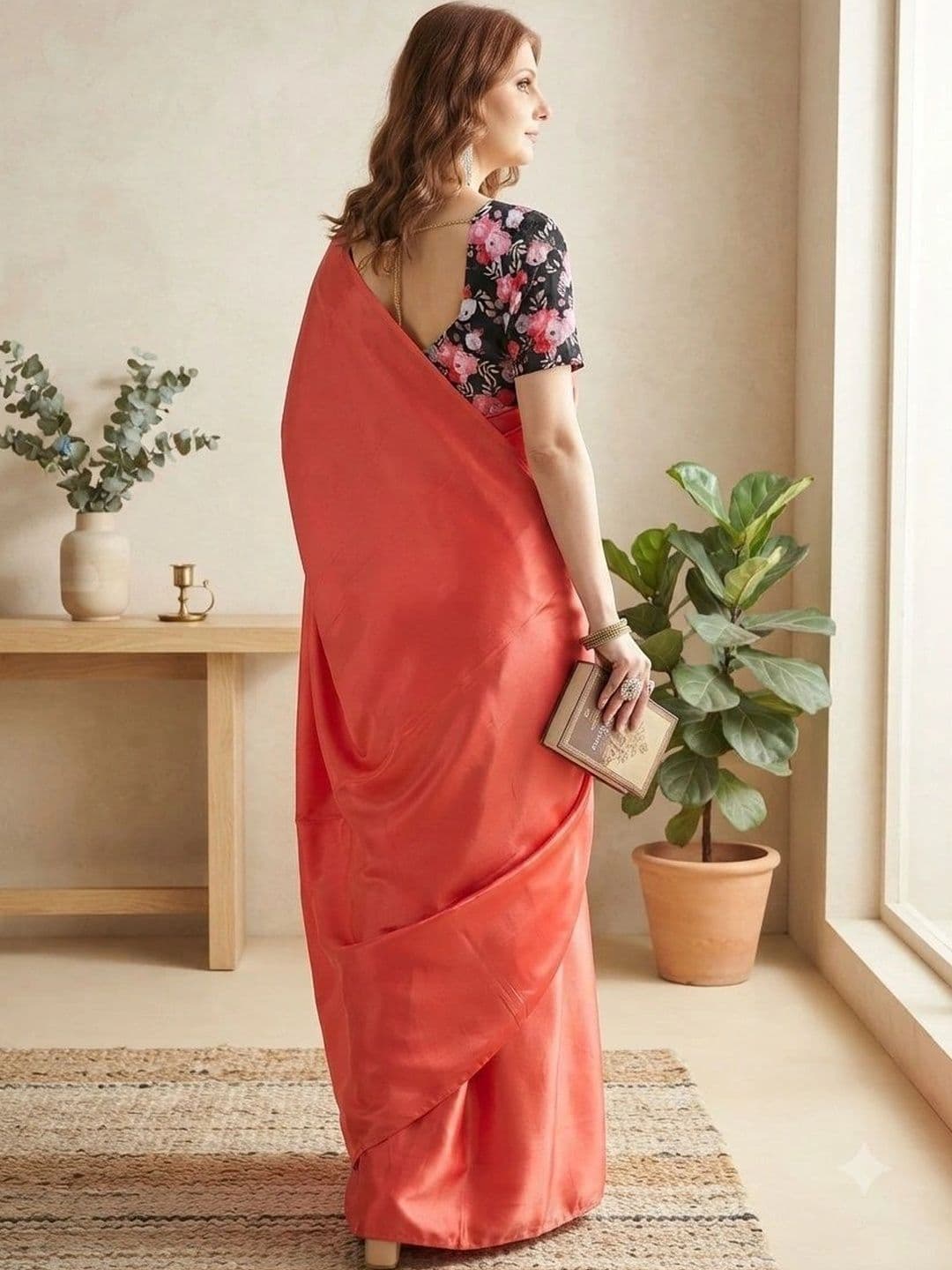 HERE&NOW Satin Saree thumbnail 5