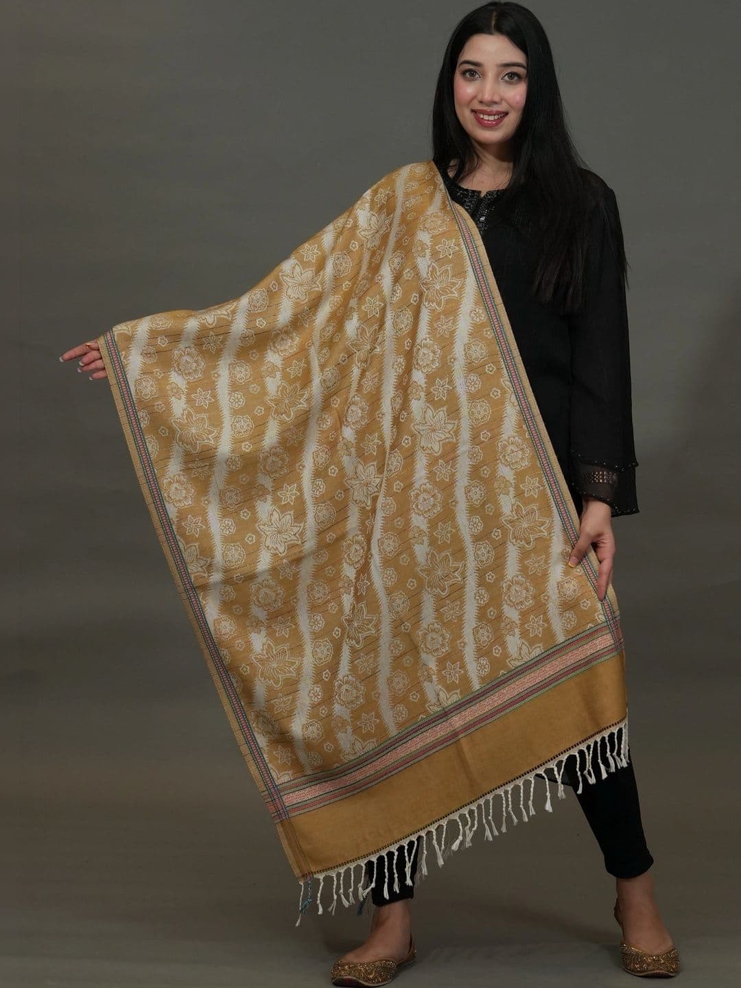 SHIFNEEN Women Floral Printed Acrylic Shawl - view 1