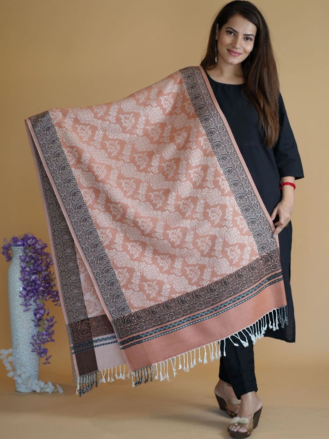 SHIFNEEN Women Ethnic Motifs Printed Acrylic Shawl - view 1