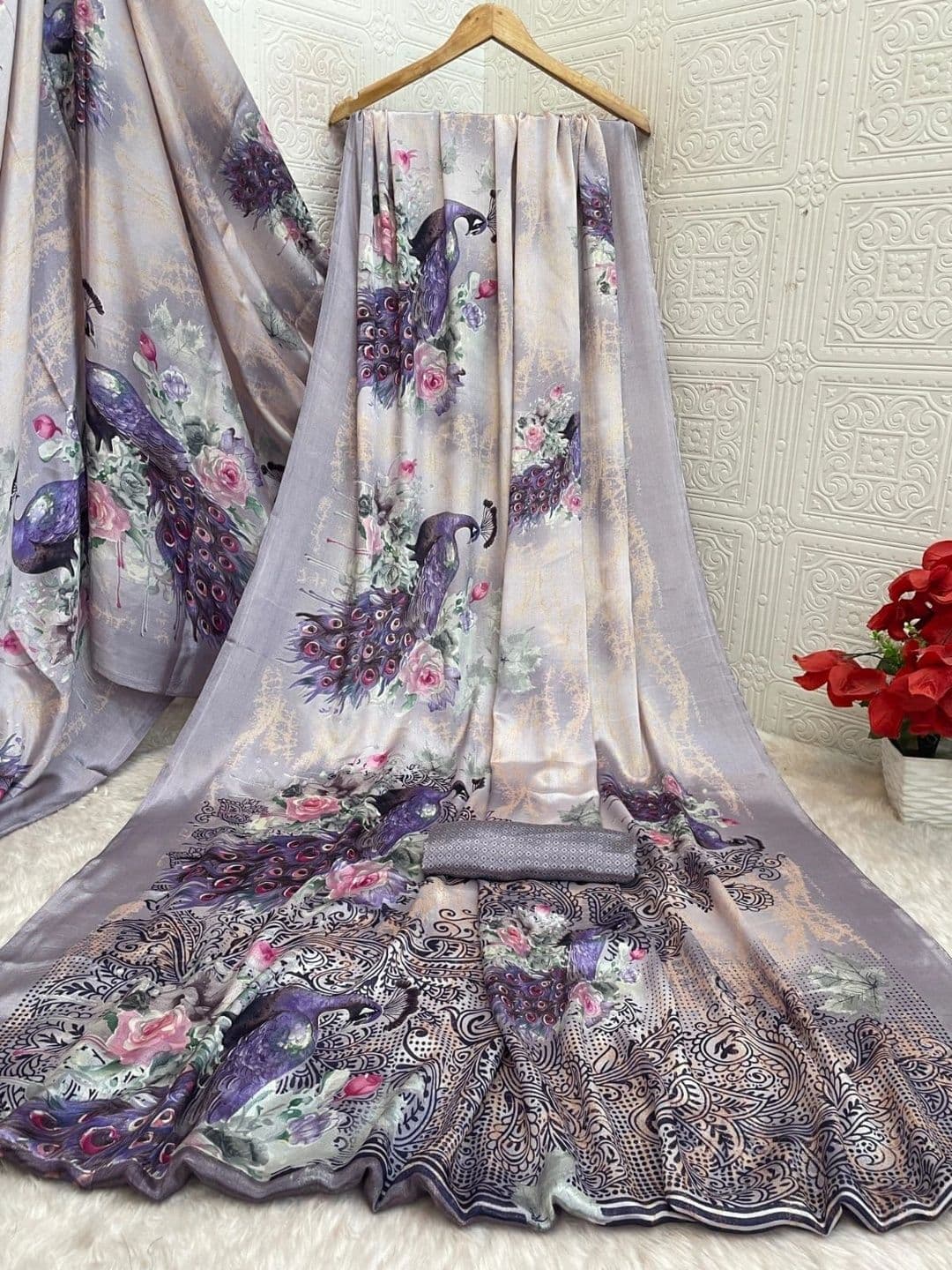 Anouk Art Silk Fusion Saree thumbnail 2