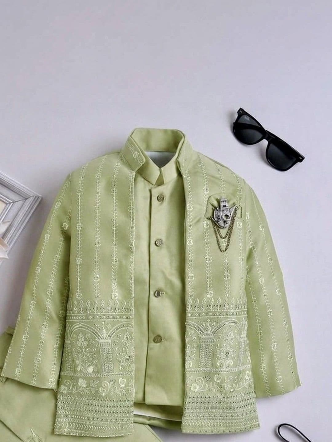 Elite Trend Traders Boys Embroidered Sherwani Set thumbnail 2