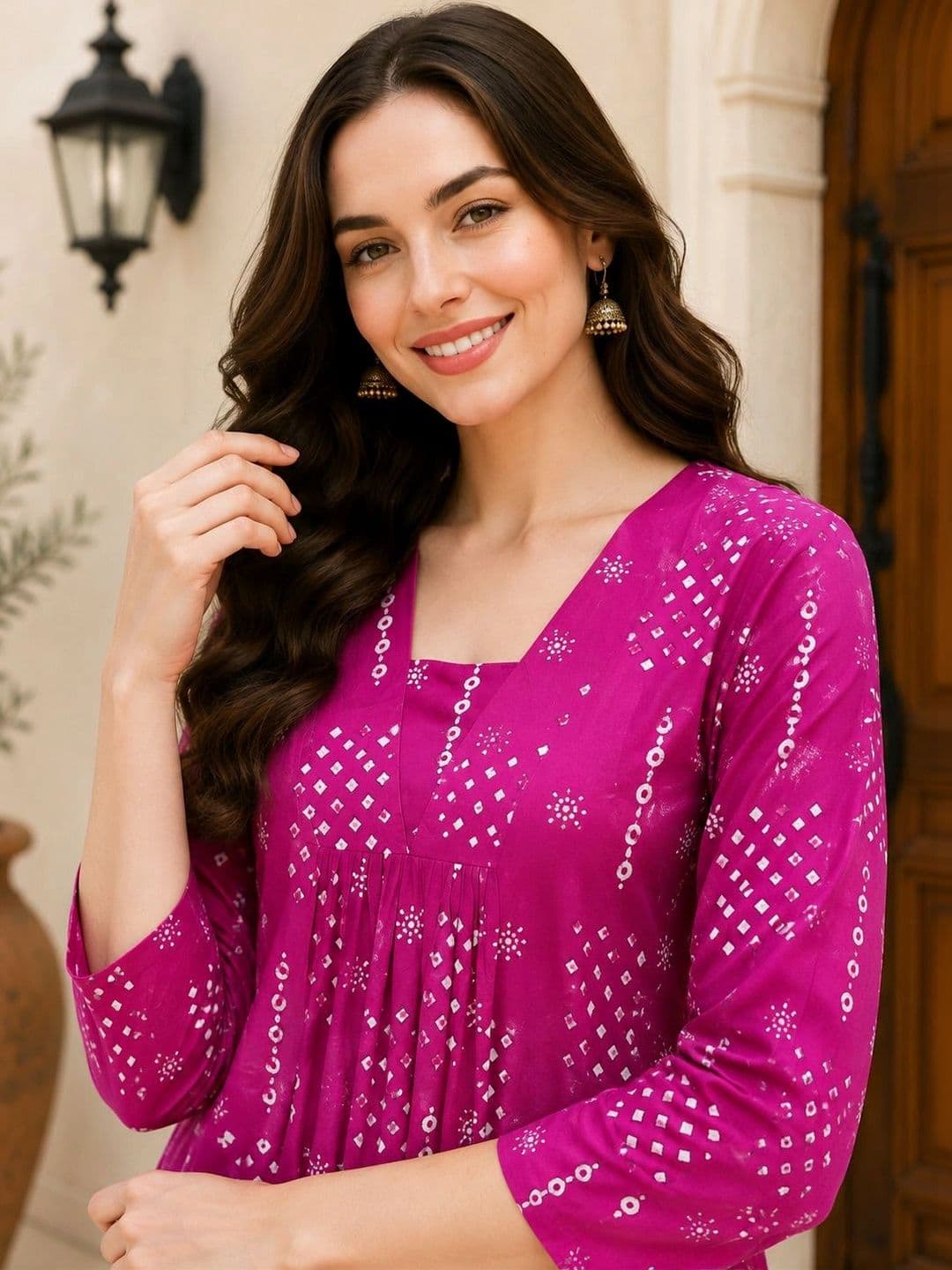 DSK STUDIO Women Ethnic Motifs Printed Regular Kurta with Palazzos thumbnail 5