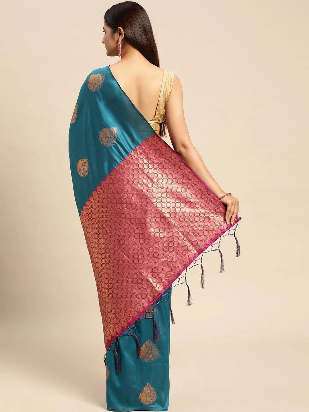 Dhaaga Ghar Woven Design Zari Art Silk Banarasi Saree thumbnail 5