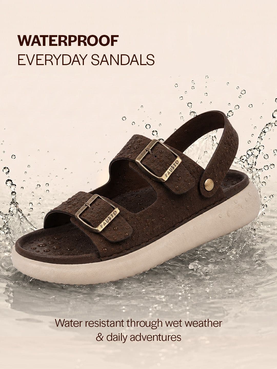 FAUSTO Men Open Toe Waterproof Comfort Sandals thumbnail 6