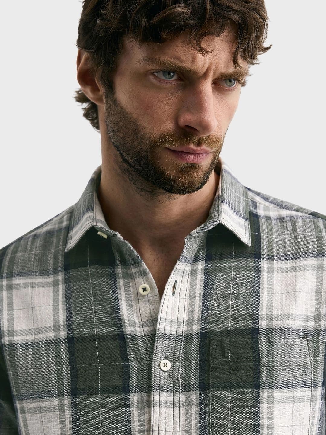 The Indian Garage Co Men Slim Fit Checked Casual Shirt thumbnail 6