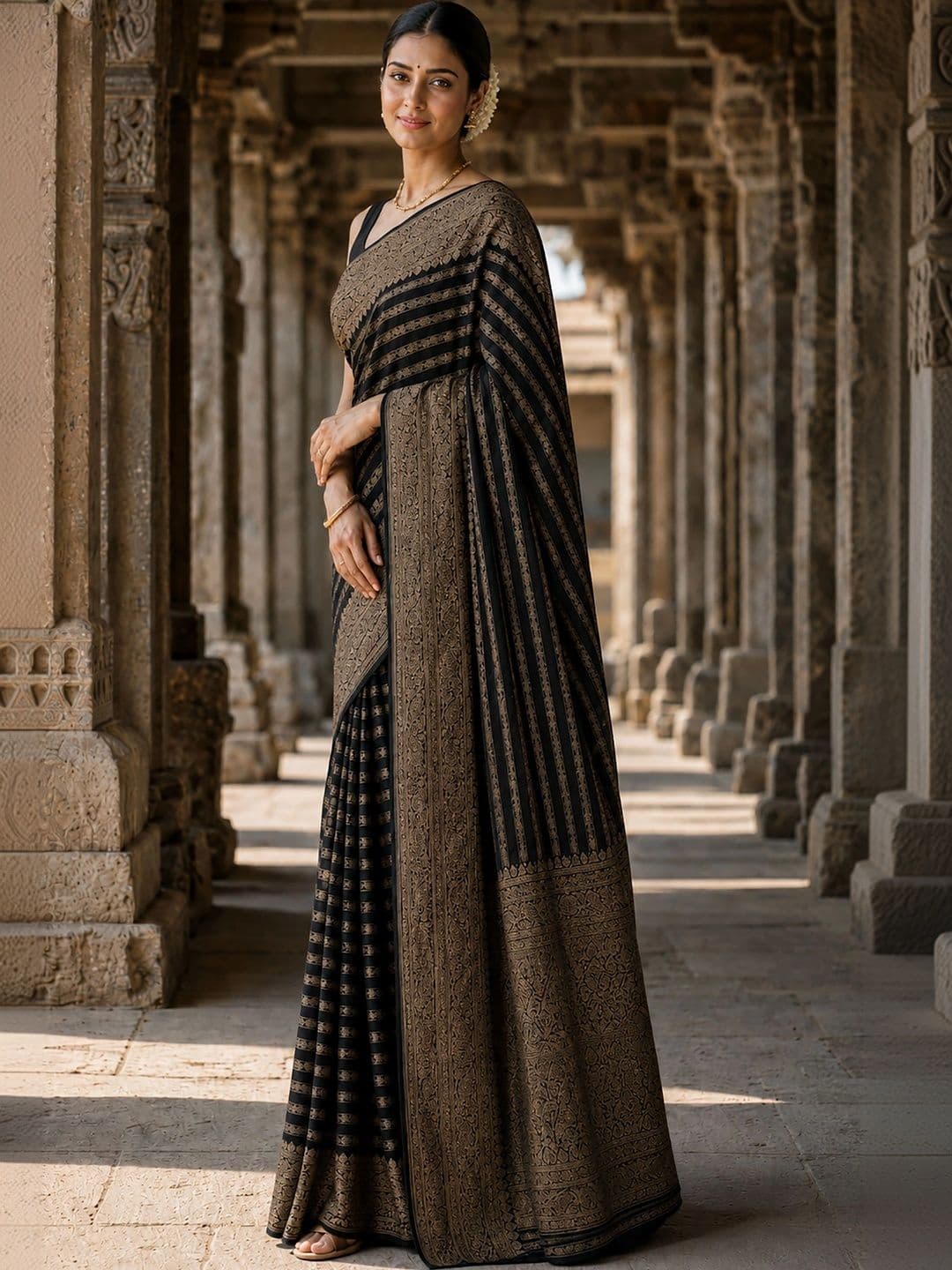 Mitera Woven Design Zari Silk Blend Designer Banarasi Saree thumbnail 2