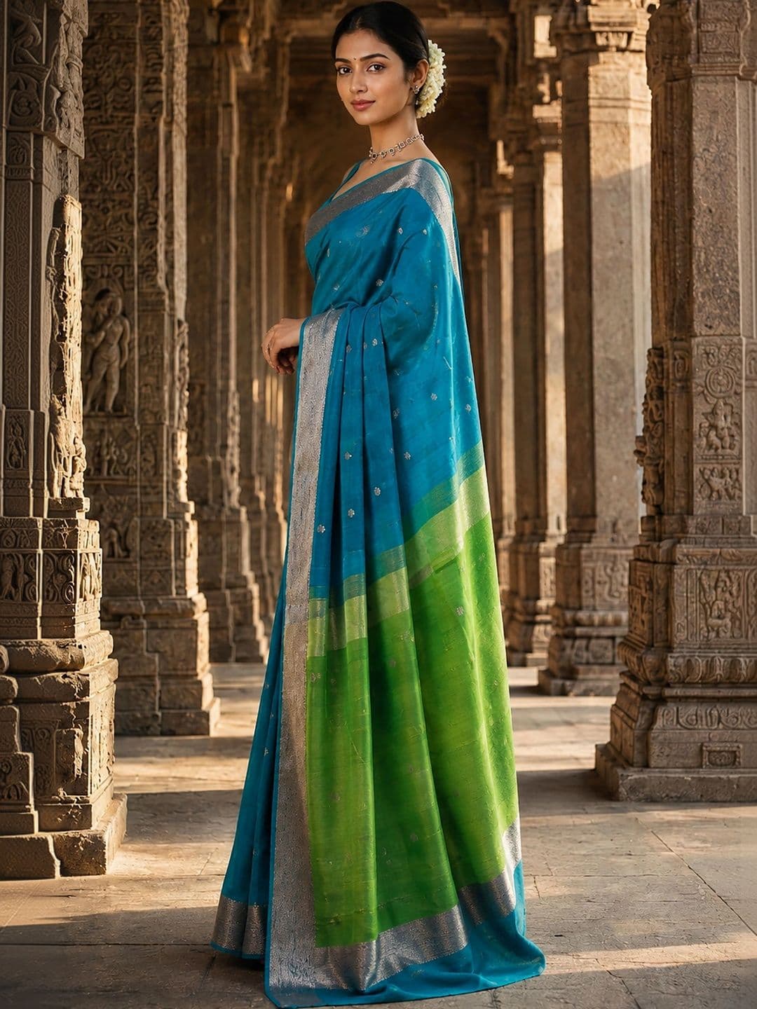Mitera Woven Design Zari Designer Kanjeevaram Saree thumbnail 4