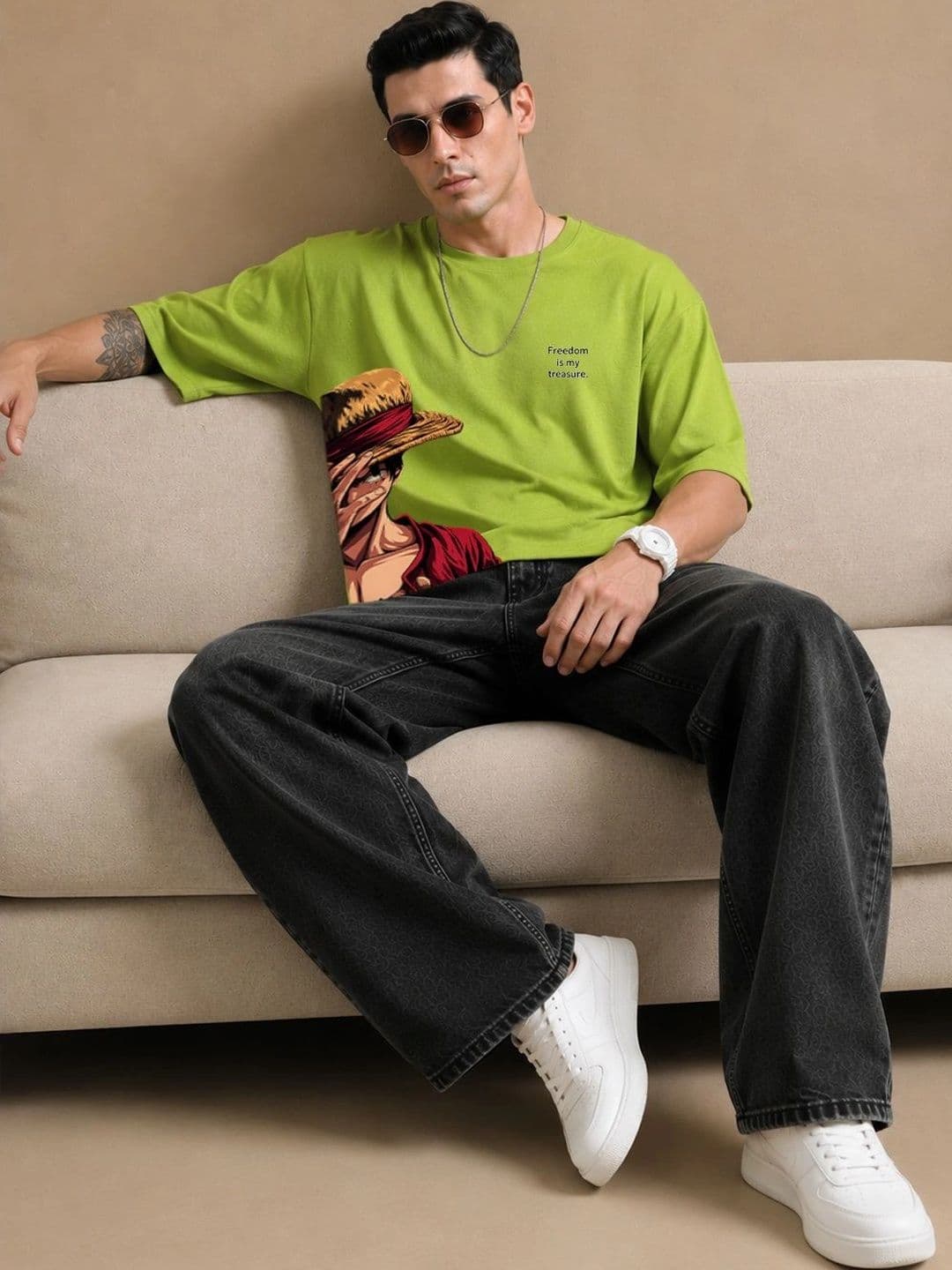 8 Minutes Men Printed Drop-Shoulder Sleeves T-shirt thumbnail 4