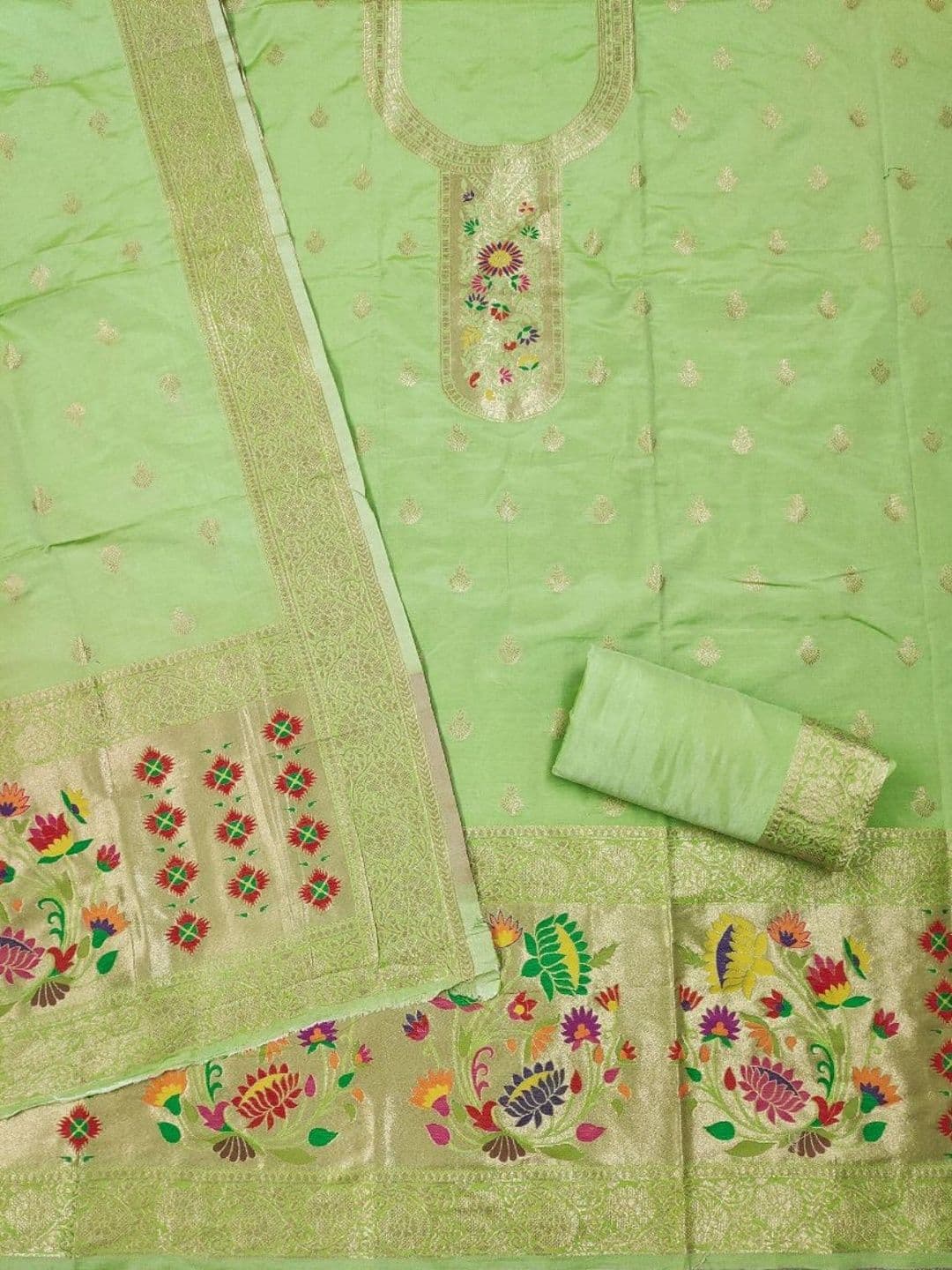 KALINI Pure Cotton Unstitched Dress Material thumbnail 4