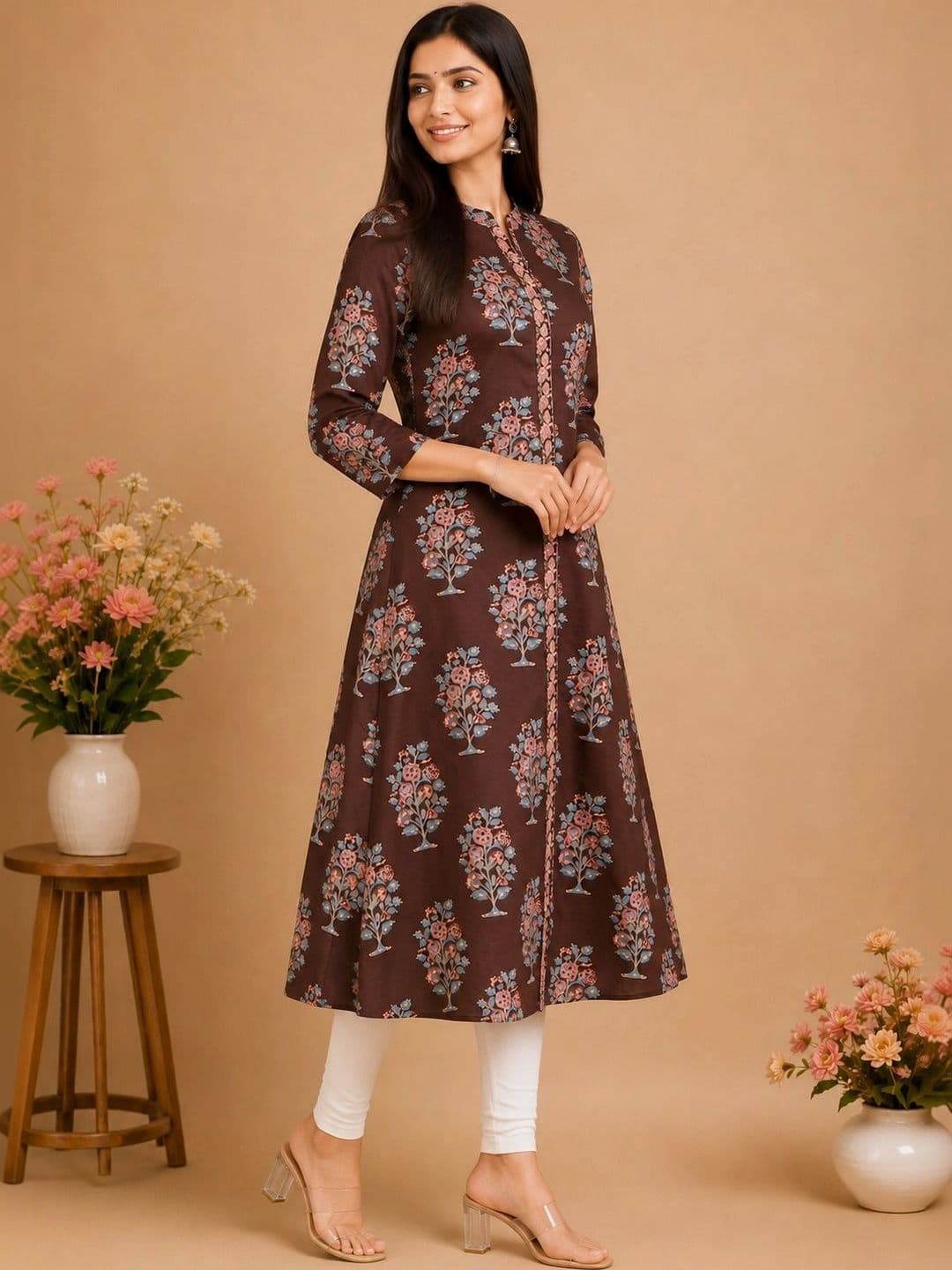 Araaha Women Floral Printed Thread Work Floral Kurta thumbnail 5