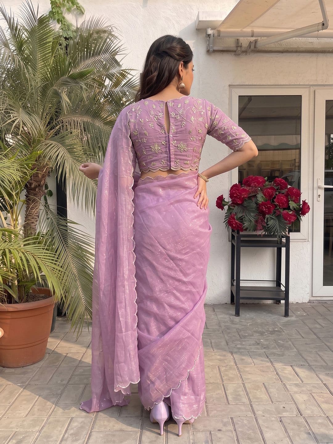 Shreevally Embroidered Organza Designer Saree thumbnail 2