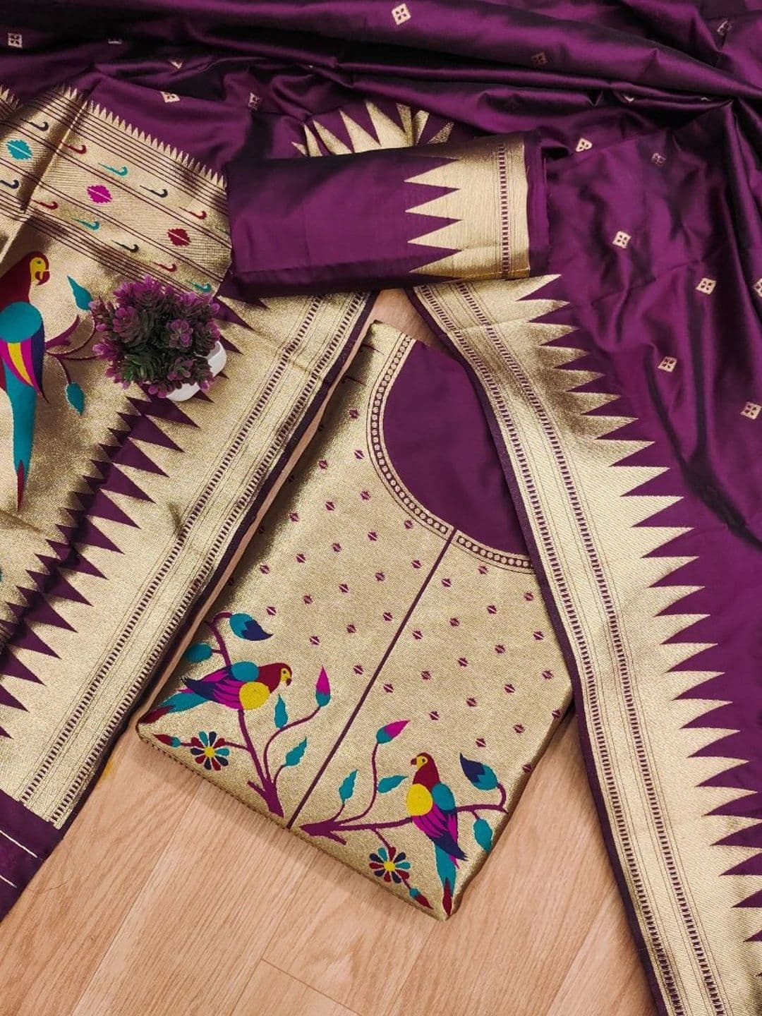 Dhaaga Ghar Pure Silk Unstitched Dress Material thumbnail 2