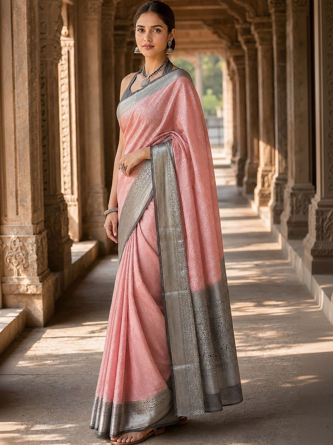 Mitera Woven Design Zari Silk Blend Designer Banarasi Saree thumbnail 5