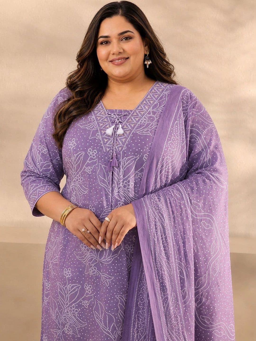 EXTRA LOVE BY LIBAS Women Ethnic Motifs Printed Regular Kurta with Palazzos & With Dupatta thumbnail 2