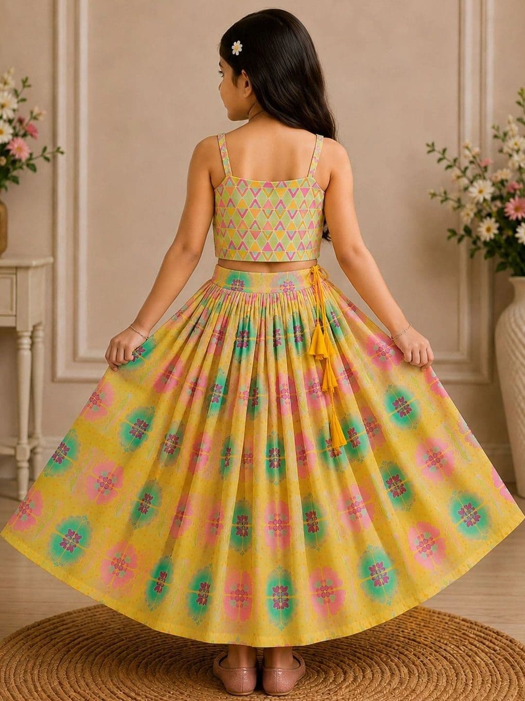 KALINI Girls Printed Ready to Wear Lehenga & thumbnail 6