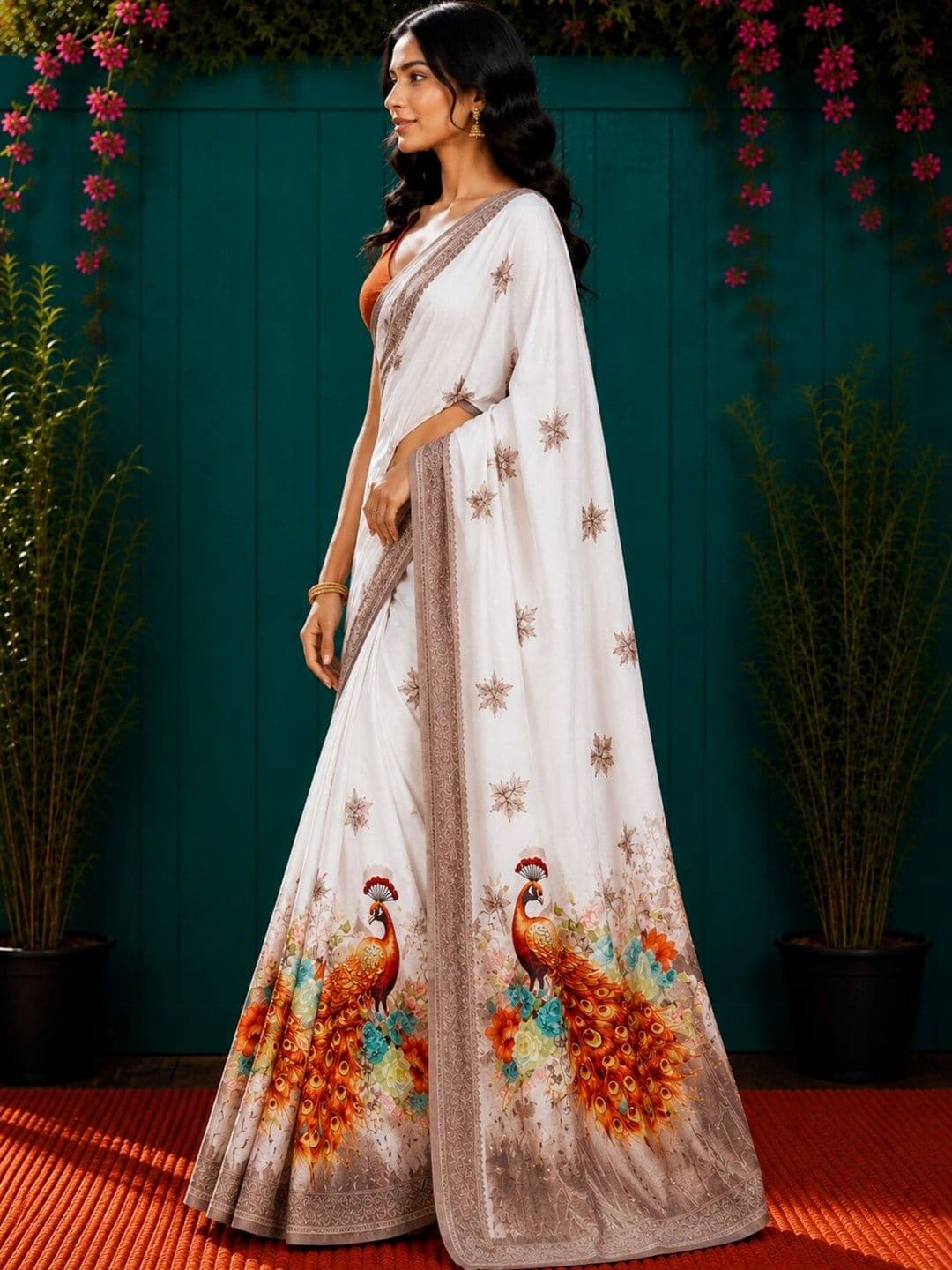 Anouk Embroidered Art Silk Designer Saree thumbnail 4