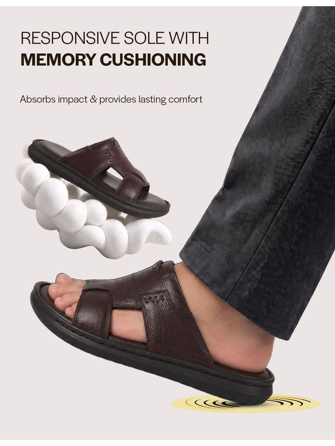 FAUSTO Men Leather Comfort Sandals thumbnail 6