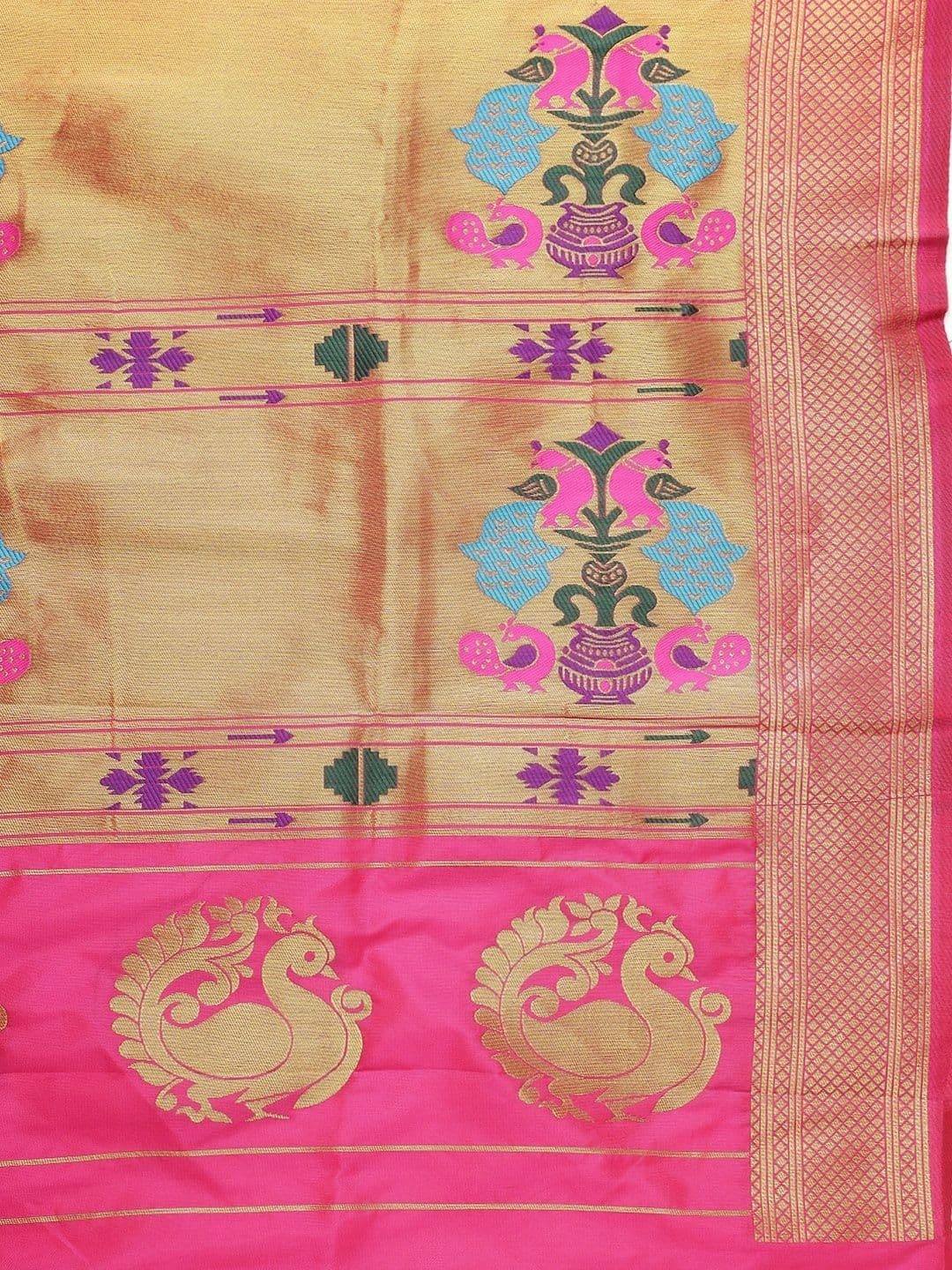 KALINI Women Woven Design Zari Art Silk Paithani Saree thumbnail 6