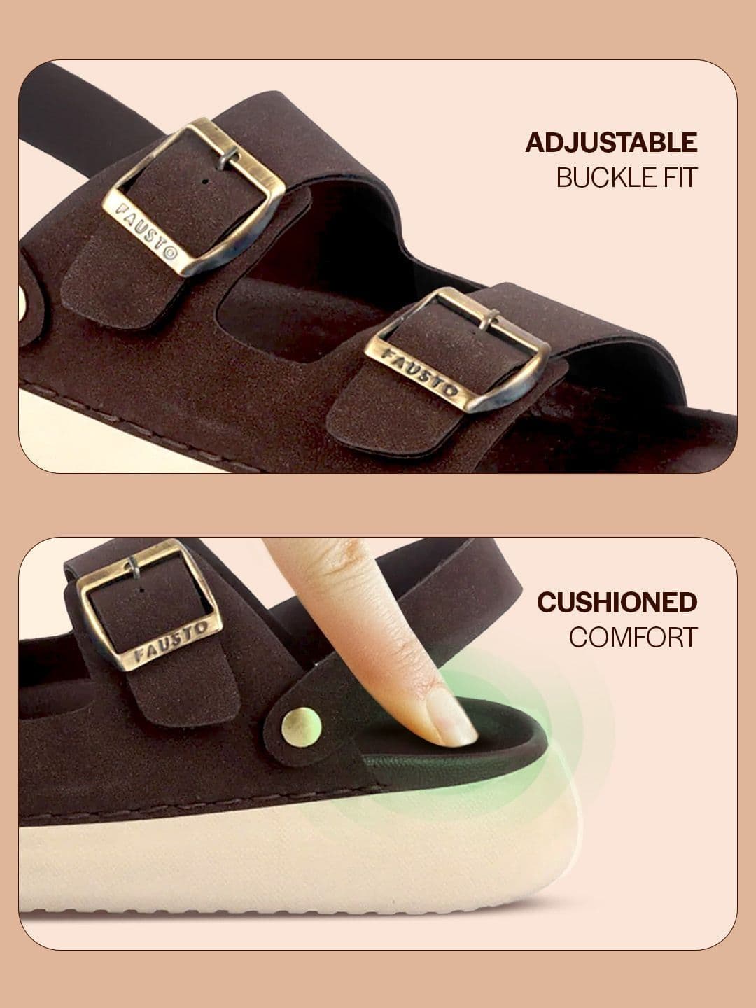 FAUSTO Men Open Toe Waterproof Comfort Sandals thumbnail 3