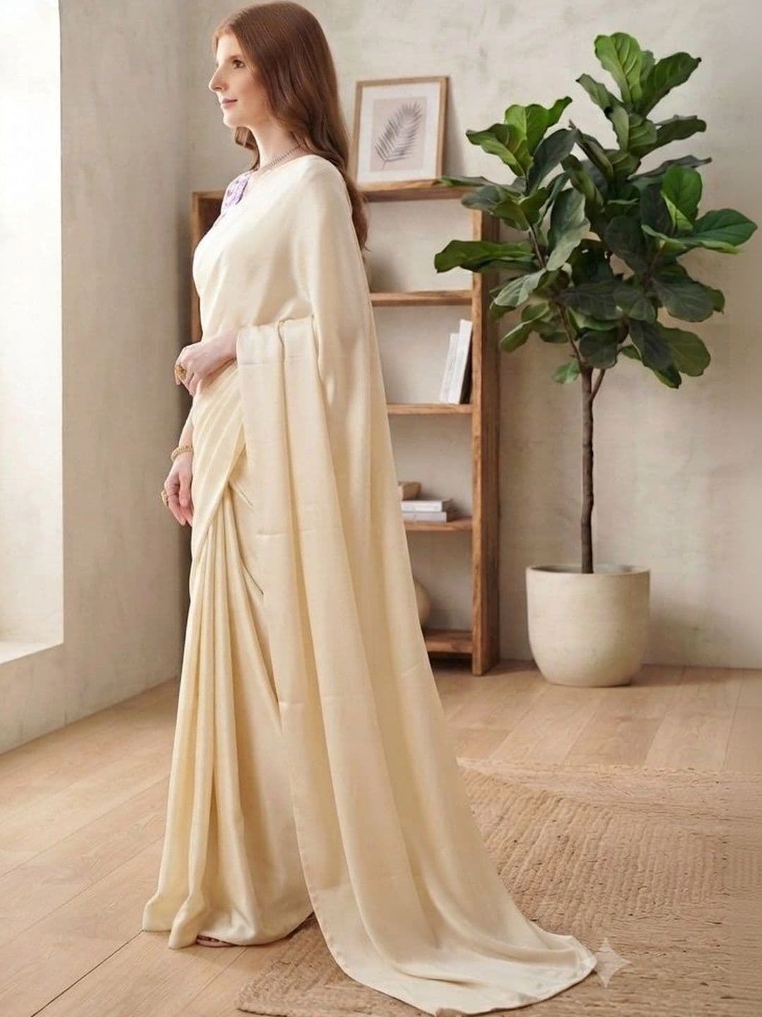 HERE&NOW Satin Saree thumbnail 3