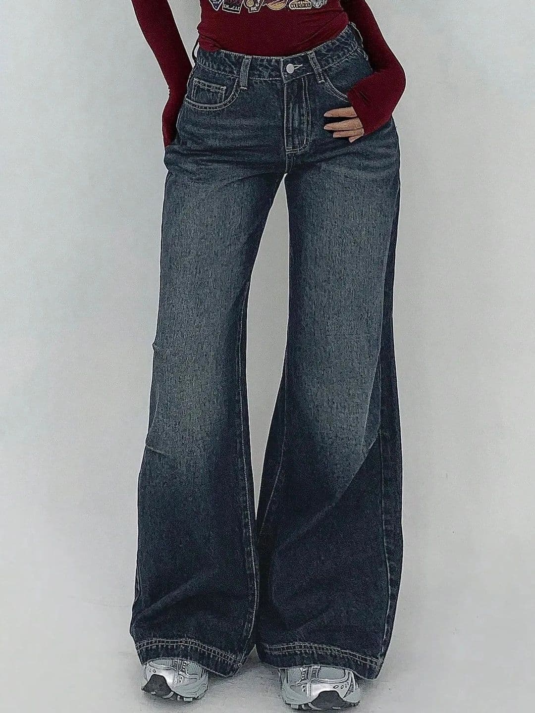 Off Duty India Women Flared High-Rise Low Distress Light Fade Jeans thumbnail 5
