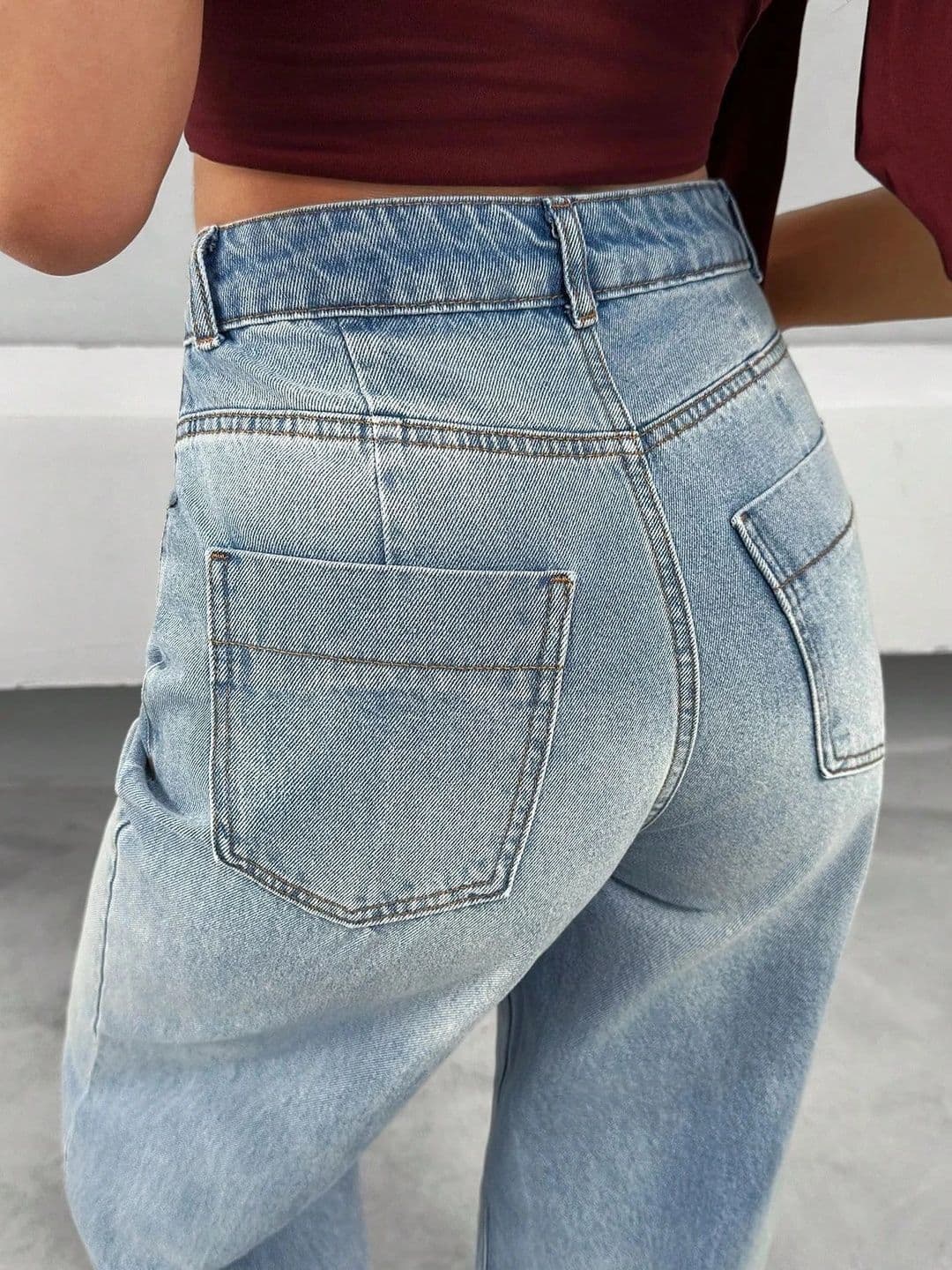 Off Duty India Women Wide Leg High-Rise Low Distress Light Fade Jeans thumbnail 7