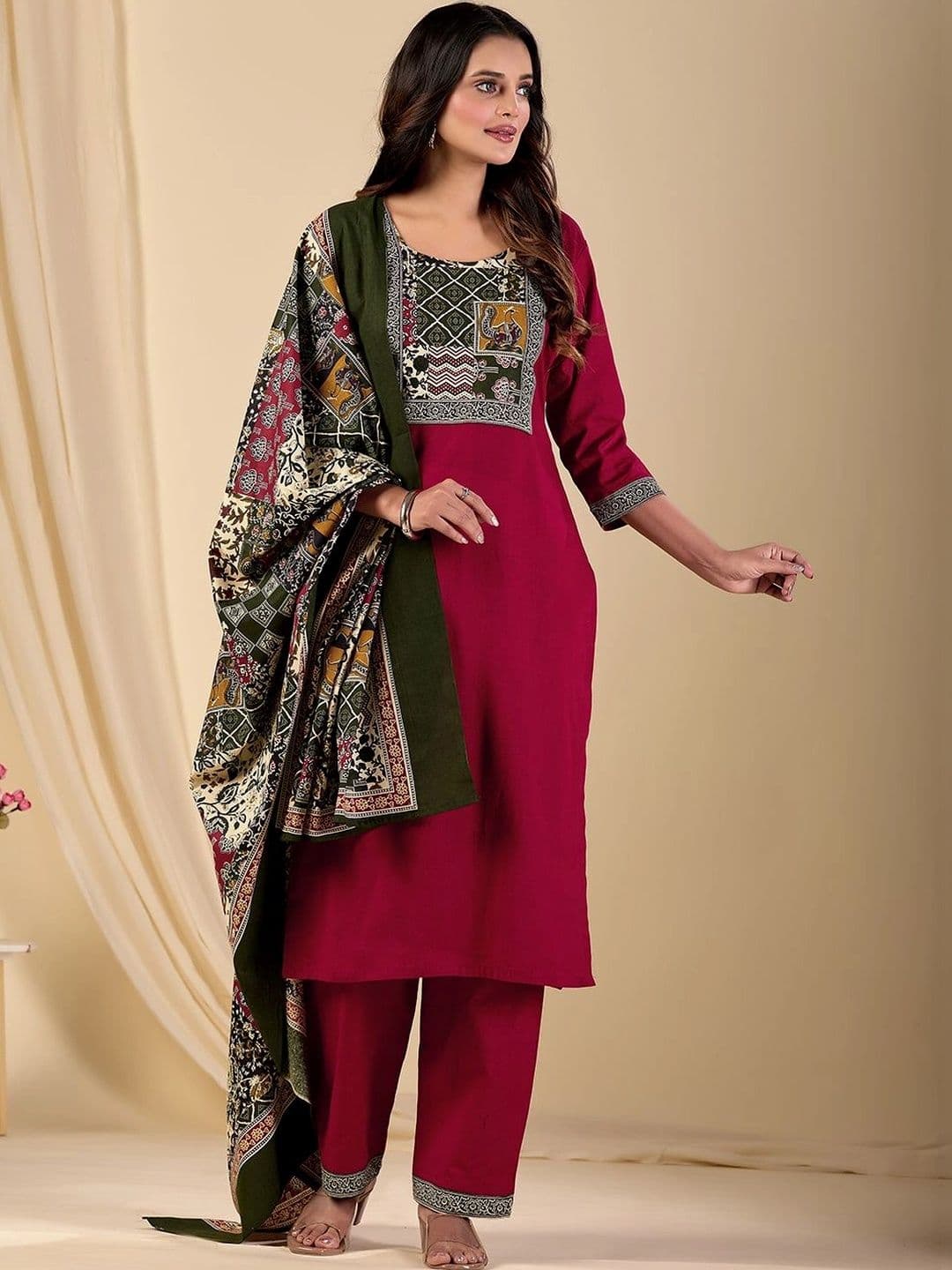 KAYABANDH Printed Pure Cotton Unstitched Dress Material - view 1
