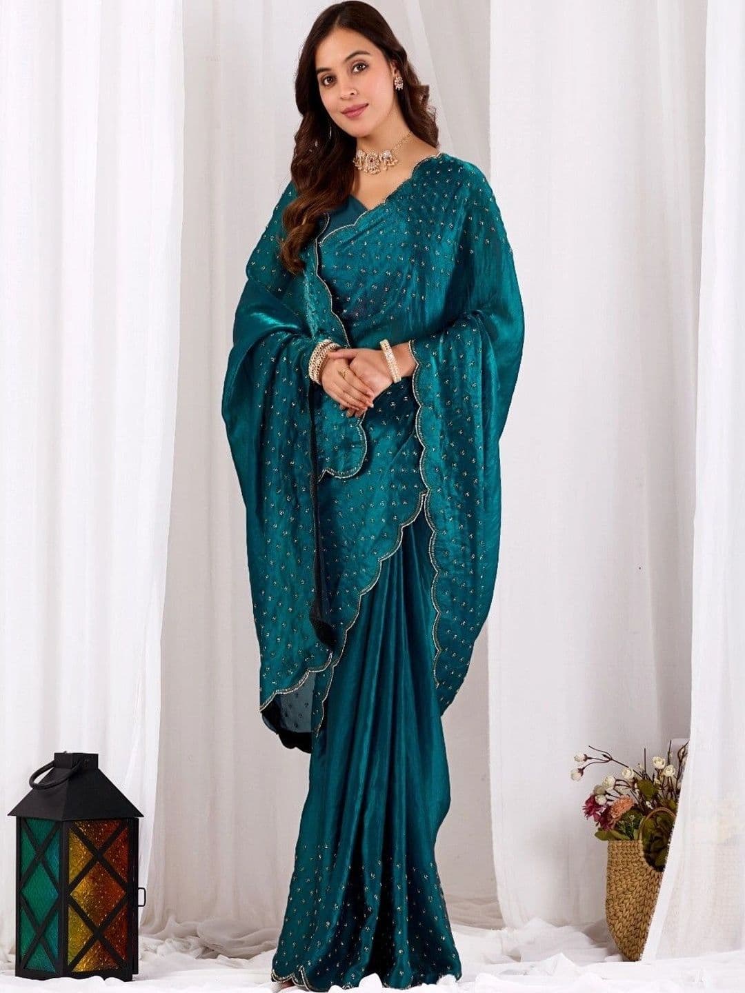 shreevali creation Embellished Satin Saree - view 1