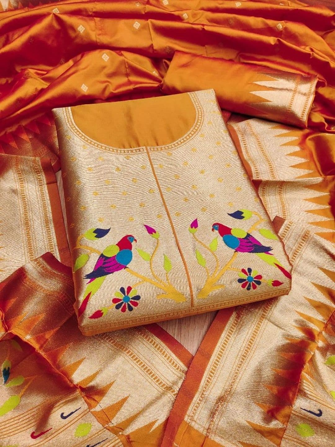 Dhaaga Ghar Pure Silk Unstitched Dress Material - view 1