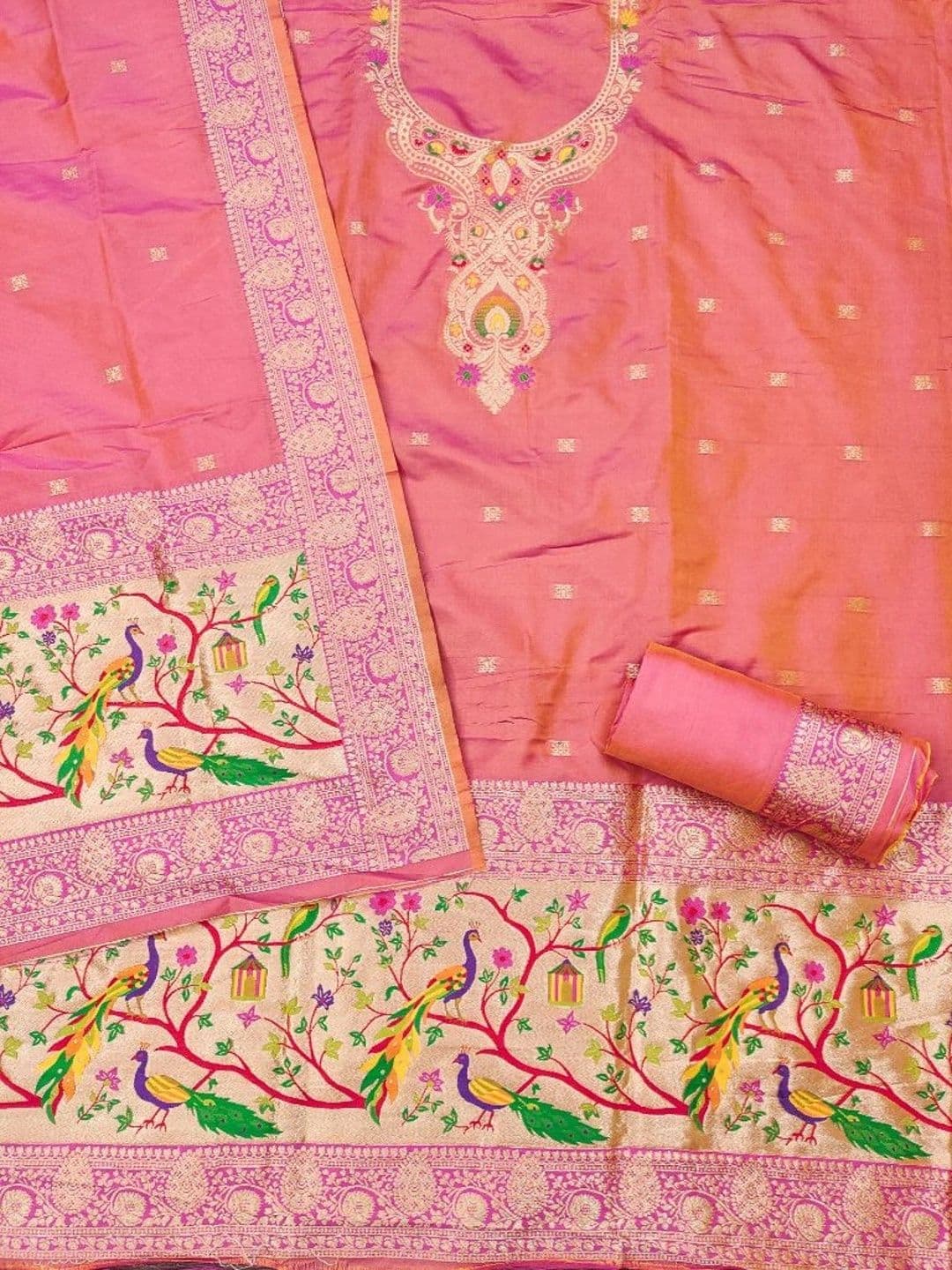 Dhaaga Ghar Pure Silk Unstitched Dress Material thumbnail 4