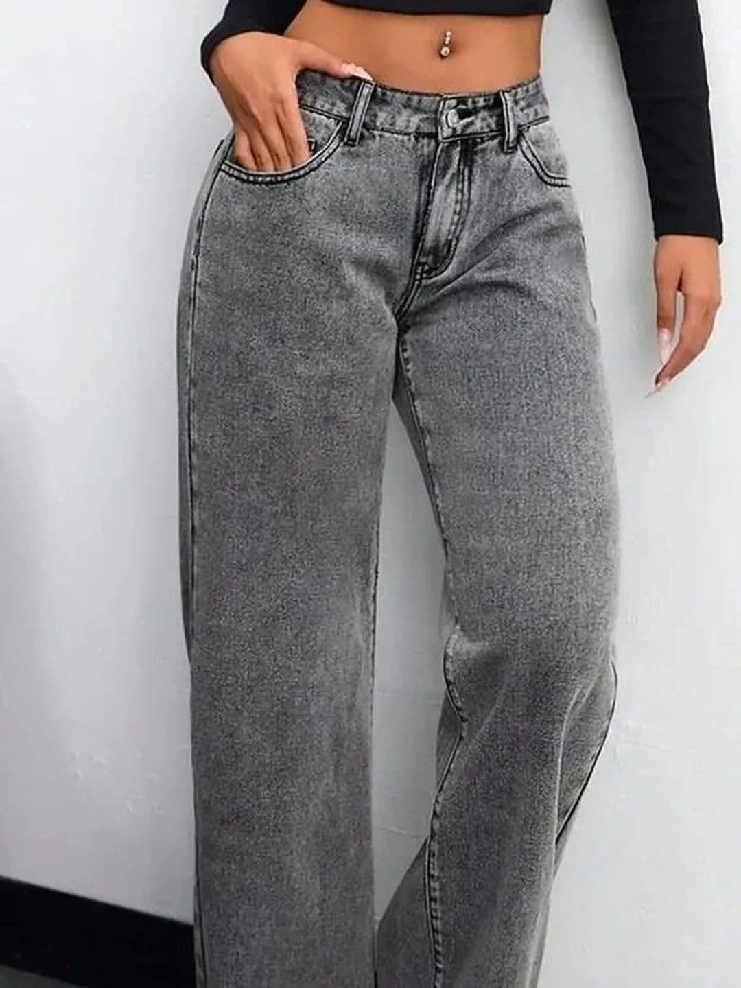 Mast & Harbour Women Comfort Wide Leg High-Rise Stretchable Jeans thumbnail 5