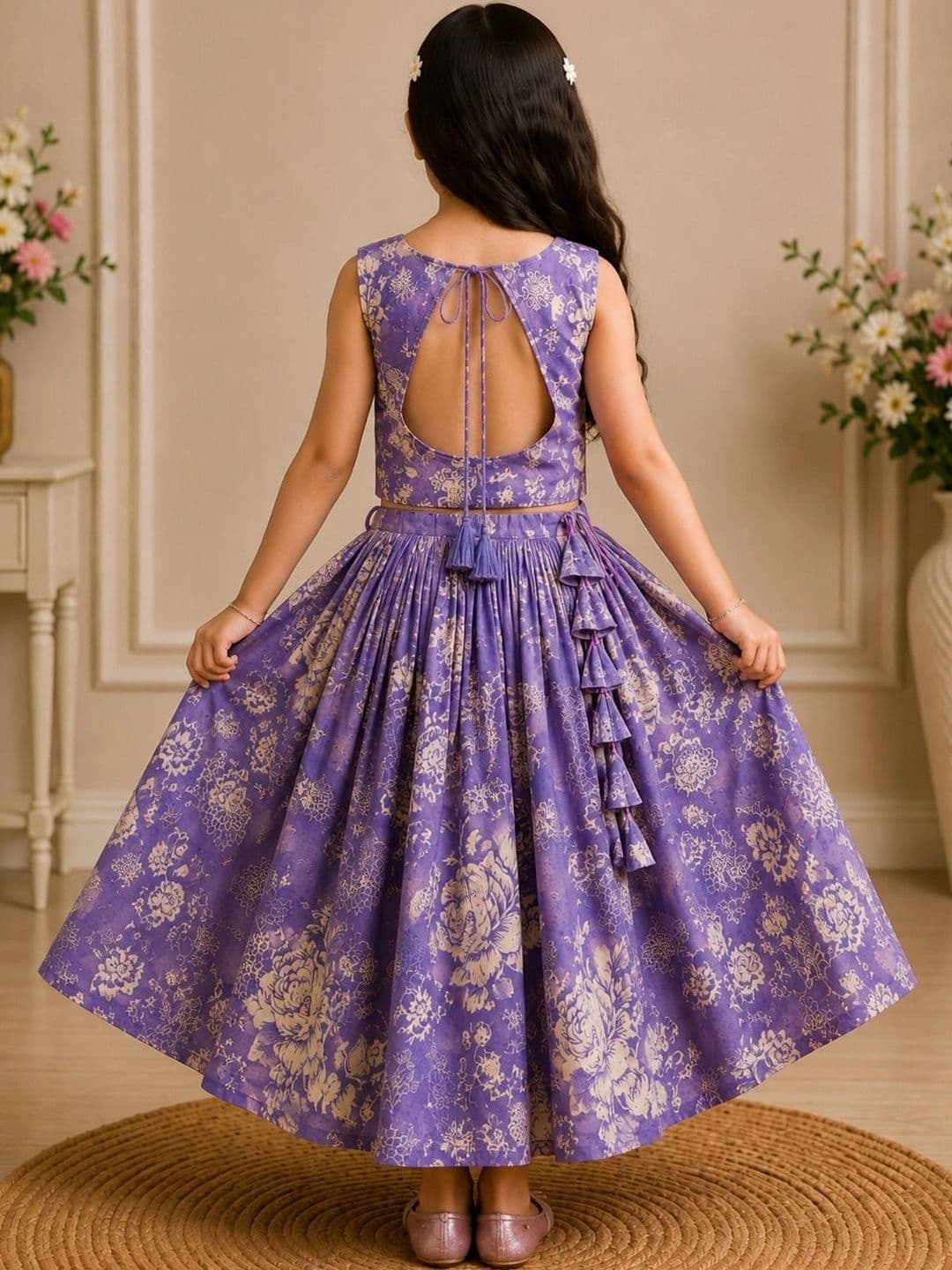 KALINI Girls Printed Ready to Wear Lehenga & thumbnail 5