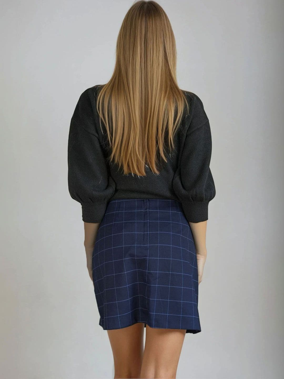 MONKI Women Checked Mini Straight Skirt thumbnail 2
