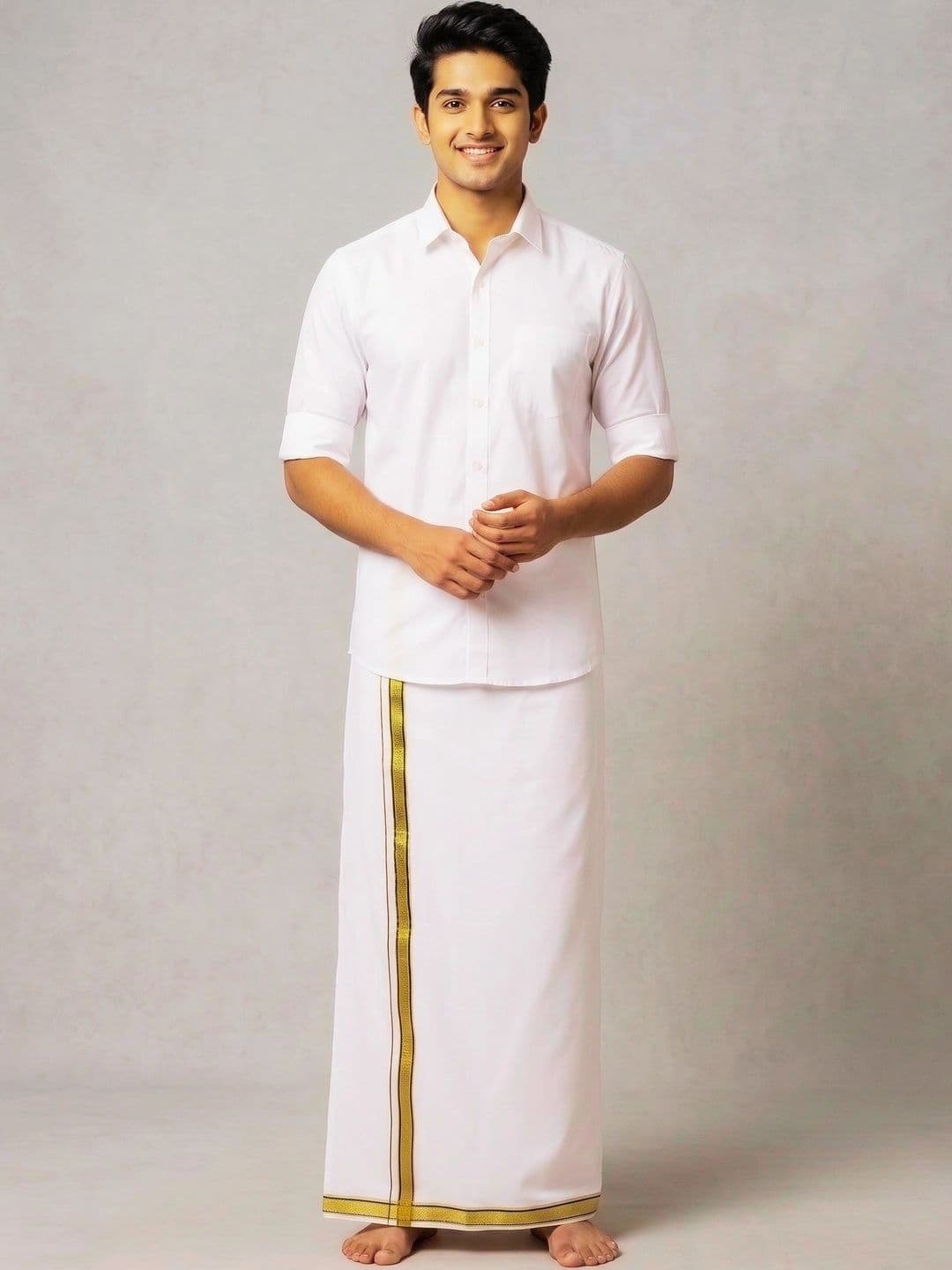 Banarasi Poshak Men Cotton Dhoti Dhotis - view 1