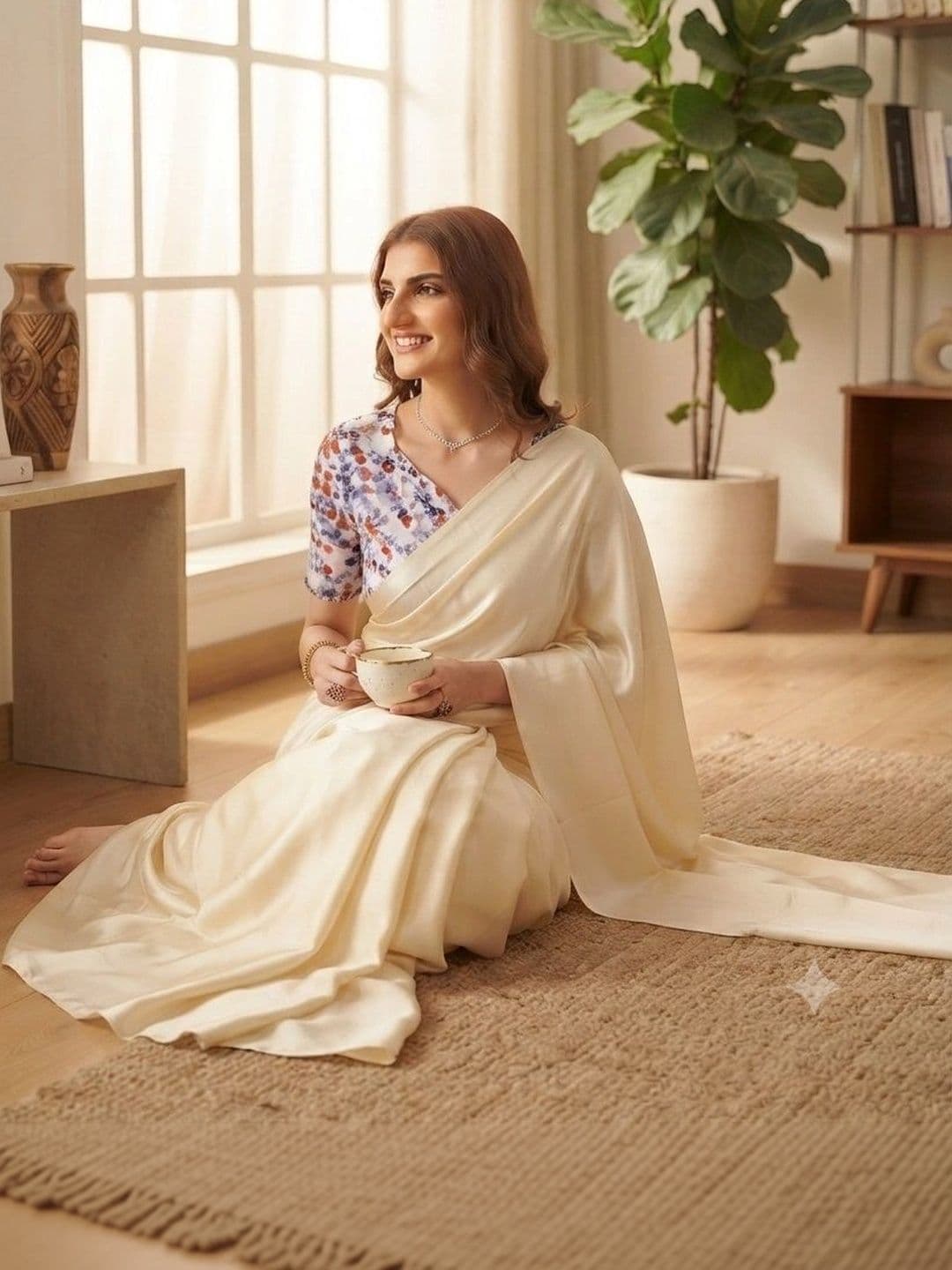 HERE&NOW Satin Saree thumbnail 2