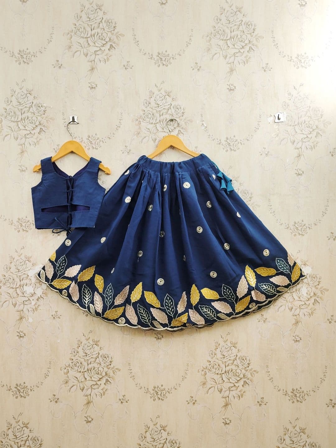 KALINI Girls Embellished Thread Work Ready to Wear Lehenga & thumbnail 6