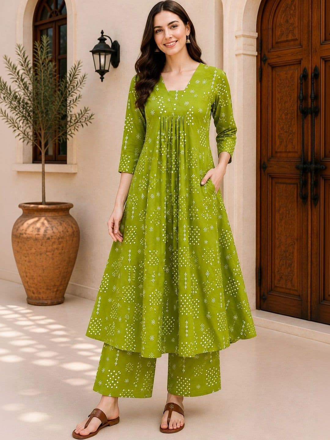 DSK STUDIO Women Ethnic Motifs Printed Regular Kurta with Palazzos thumbnail 3
