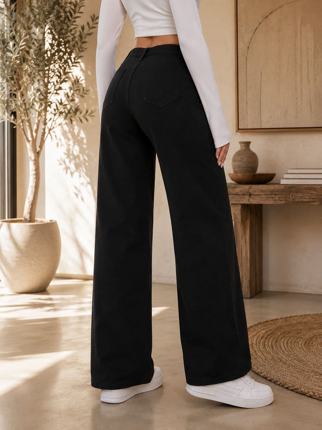 Flying Girls Women Comfort Straight Fit High-Rise Light Fade Stretchable Jeans thumbnail 4