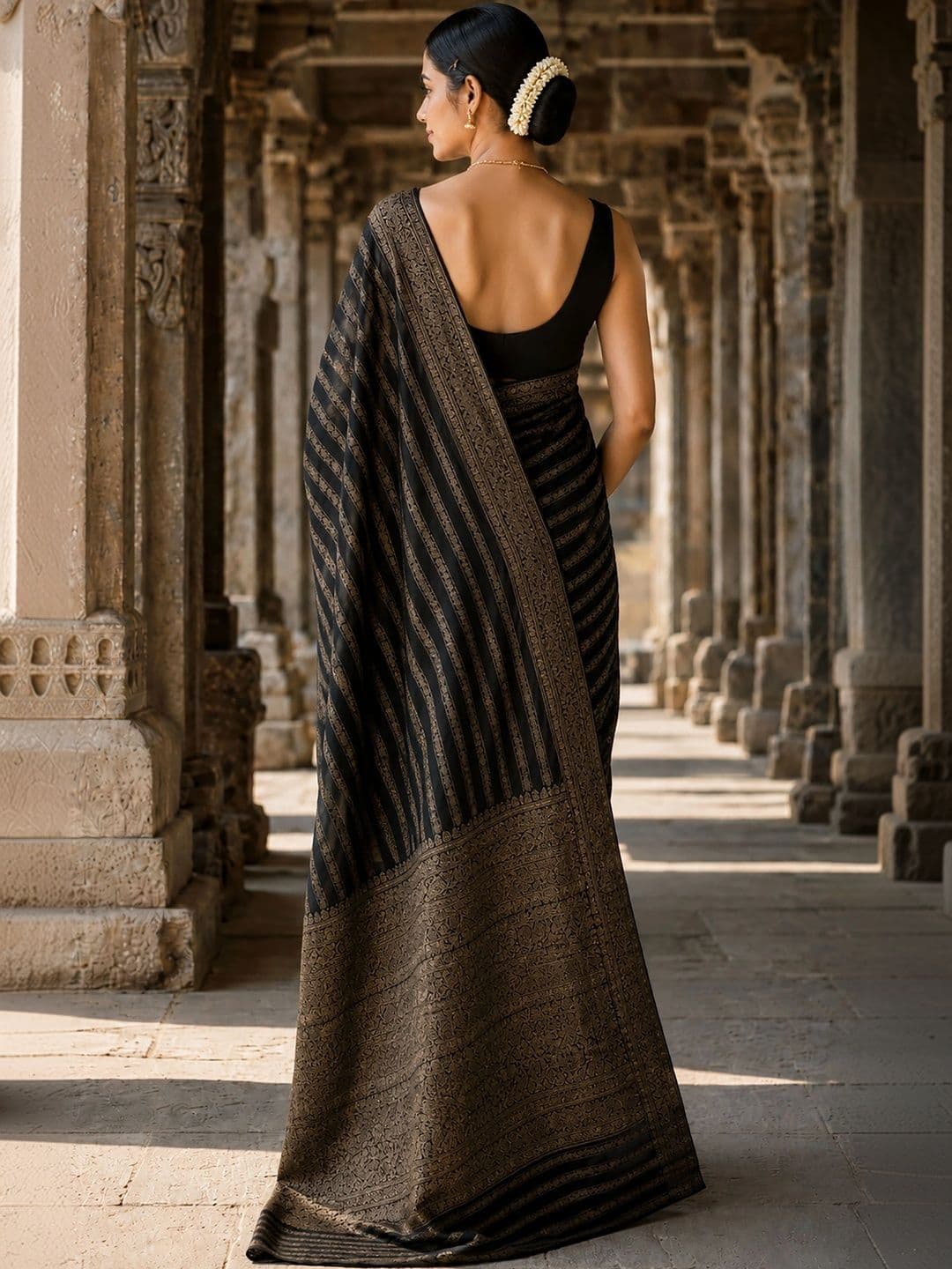 Mitera Woven Design Zari Silk Blend Designer Banarasi Saree thumbnail 5