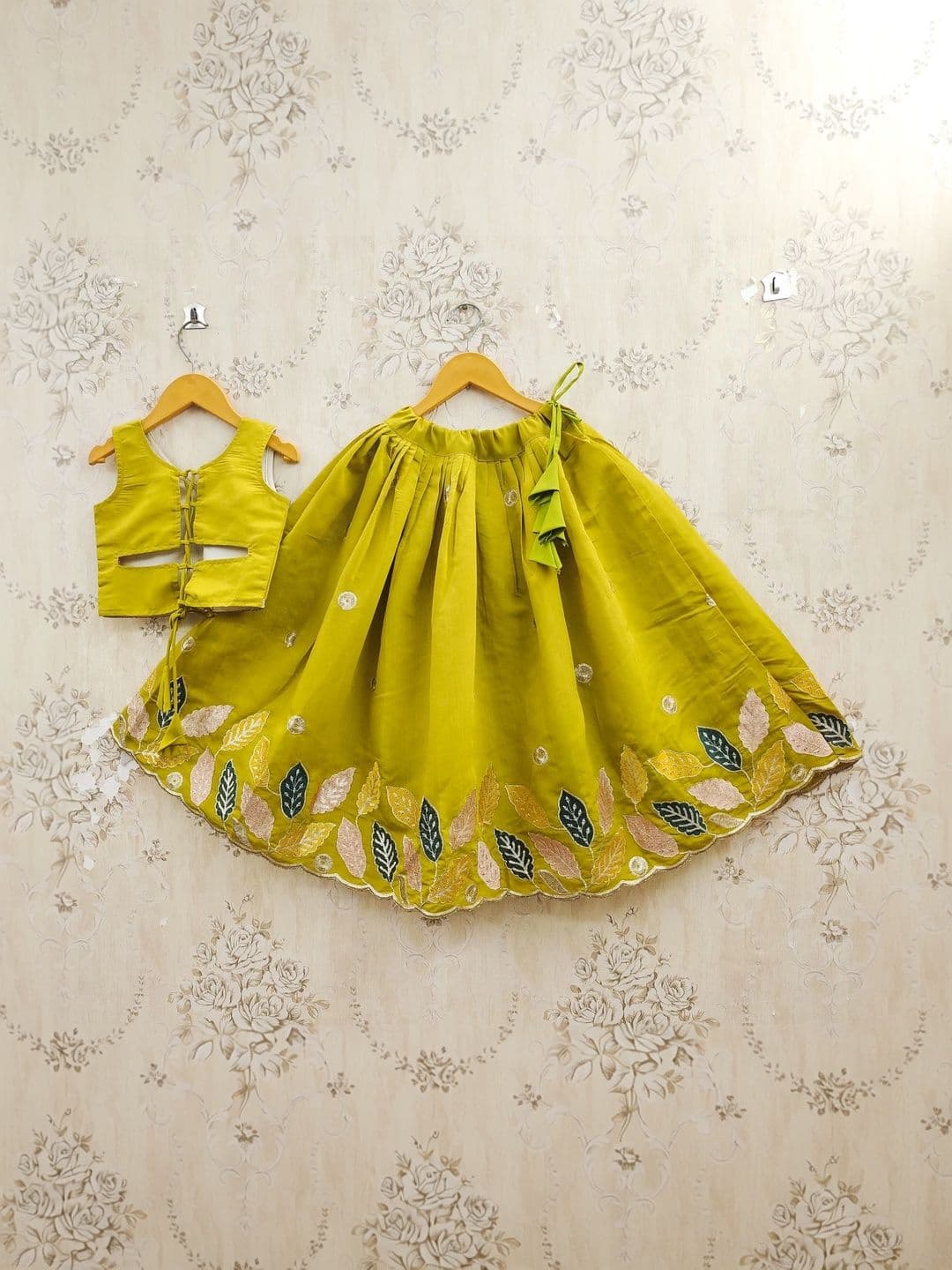 KALINI Girls Embellished Sequinned Ready to Wear Lehenga & thumbnail 4