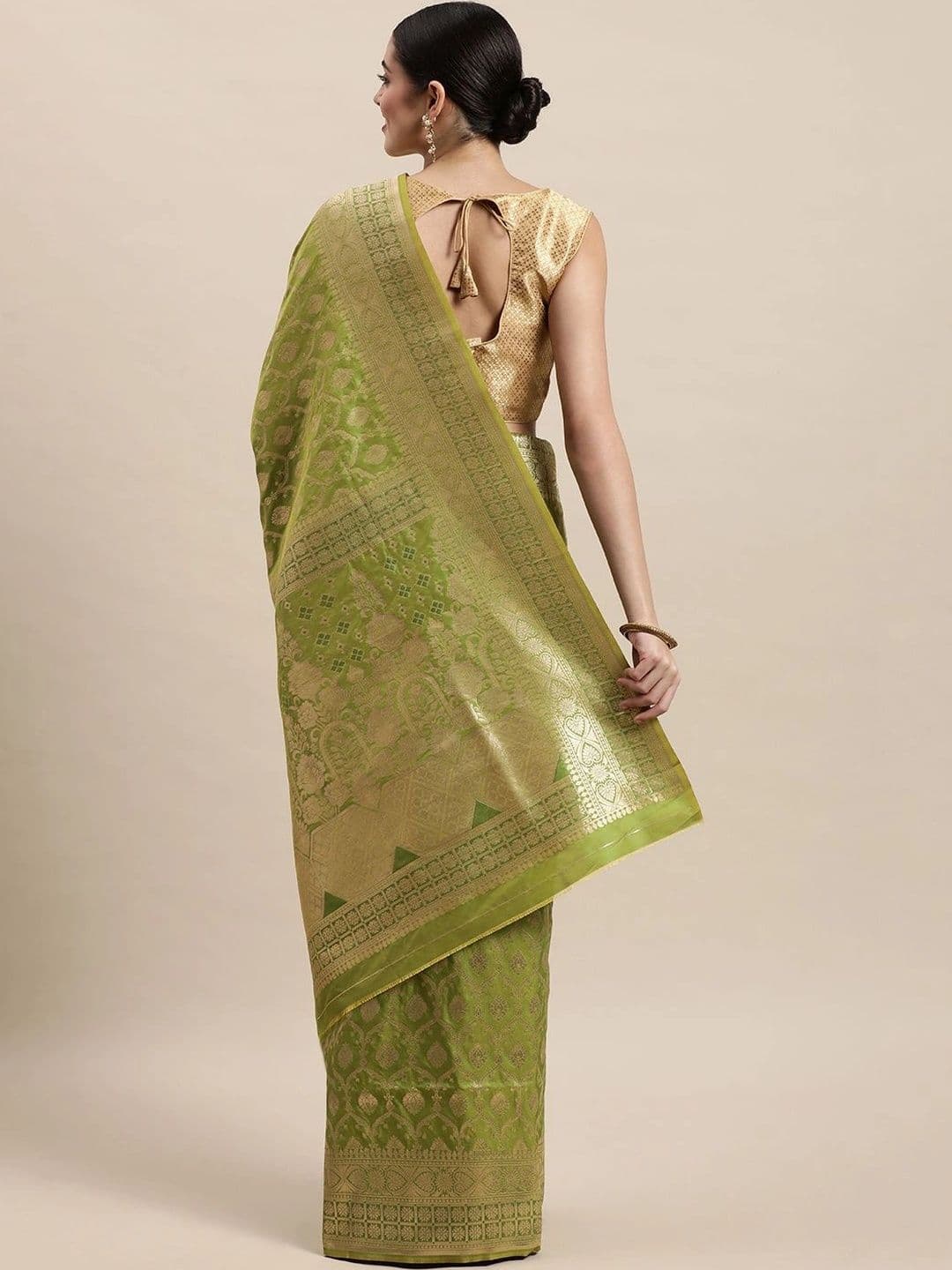 KALINI Women Woven Design Zari Art Silk Banarasi Saree thumbnail 4