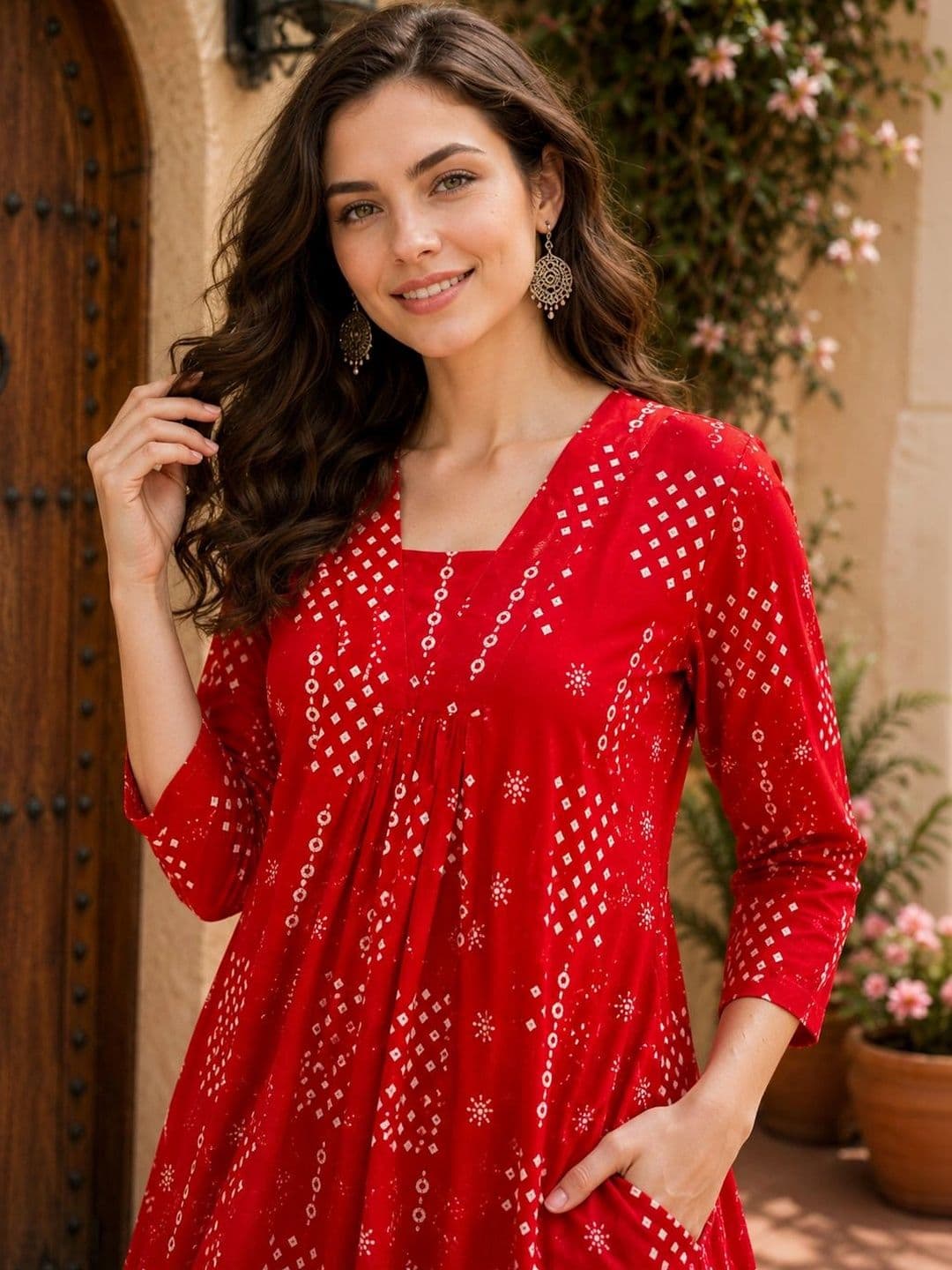 NEW ETHNIC 4 YOU Women Ethnic Motifs Printed Regular Kurta with Palazzos thumbnail 5