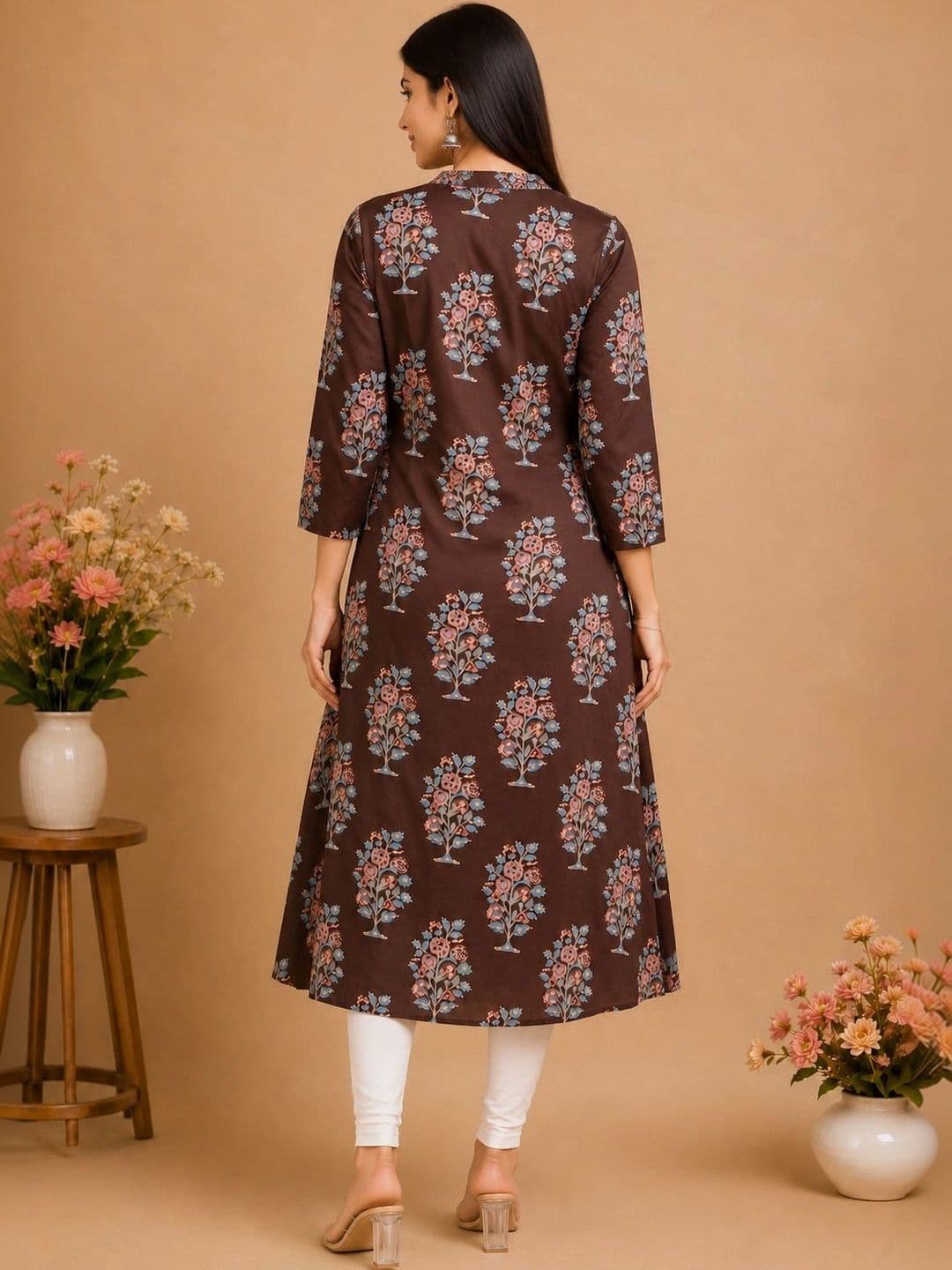 Araaha Women Floral Printed Thread Work Floral Kurta thumbnail 2
