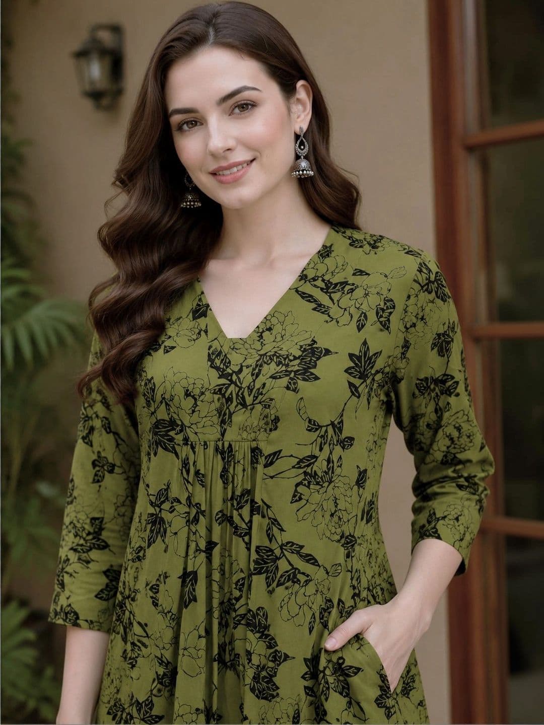 DSK STUDIO Women Floral Printed Empire Kurta with Palazzos thumbnail 4